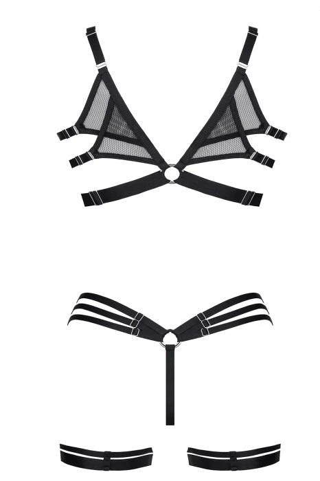 Bielizna-LadyX Adora XXL - soutien-gorge, string, porte-jarretelles