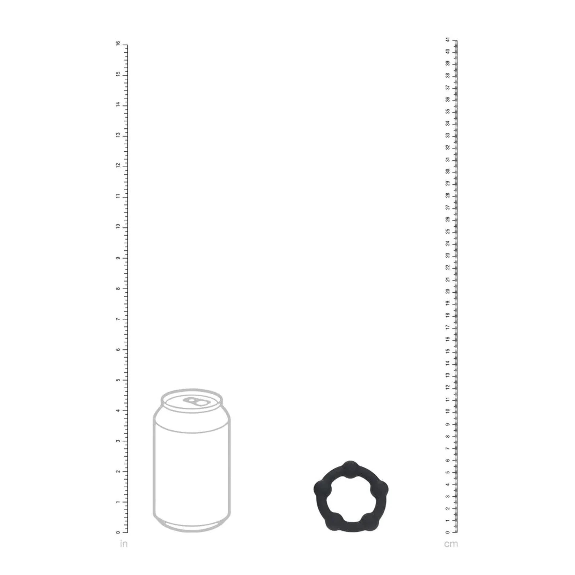 Beaded Silicone Cockring - S - 30mm - Black