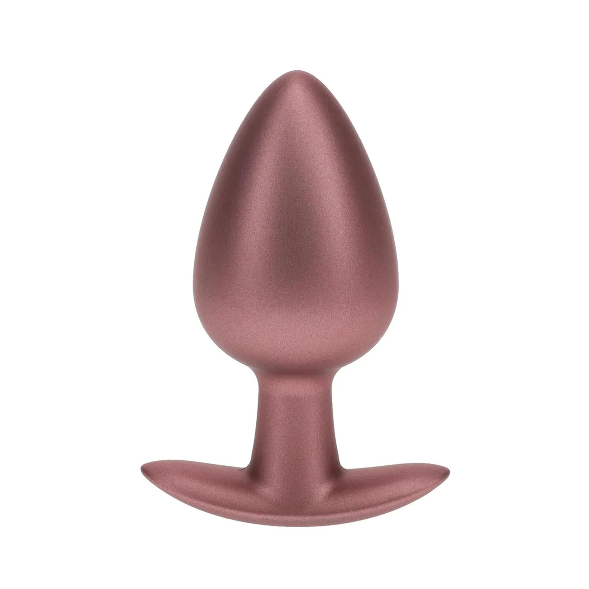 Plug anal en silicone lisse - Grand - 3.5" / 8,9 cm - Or rose