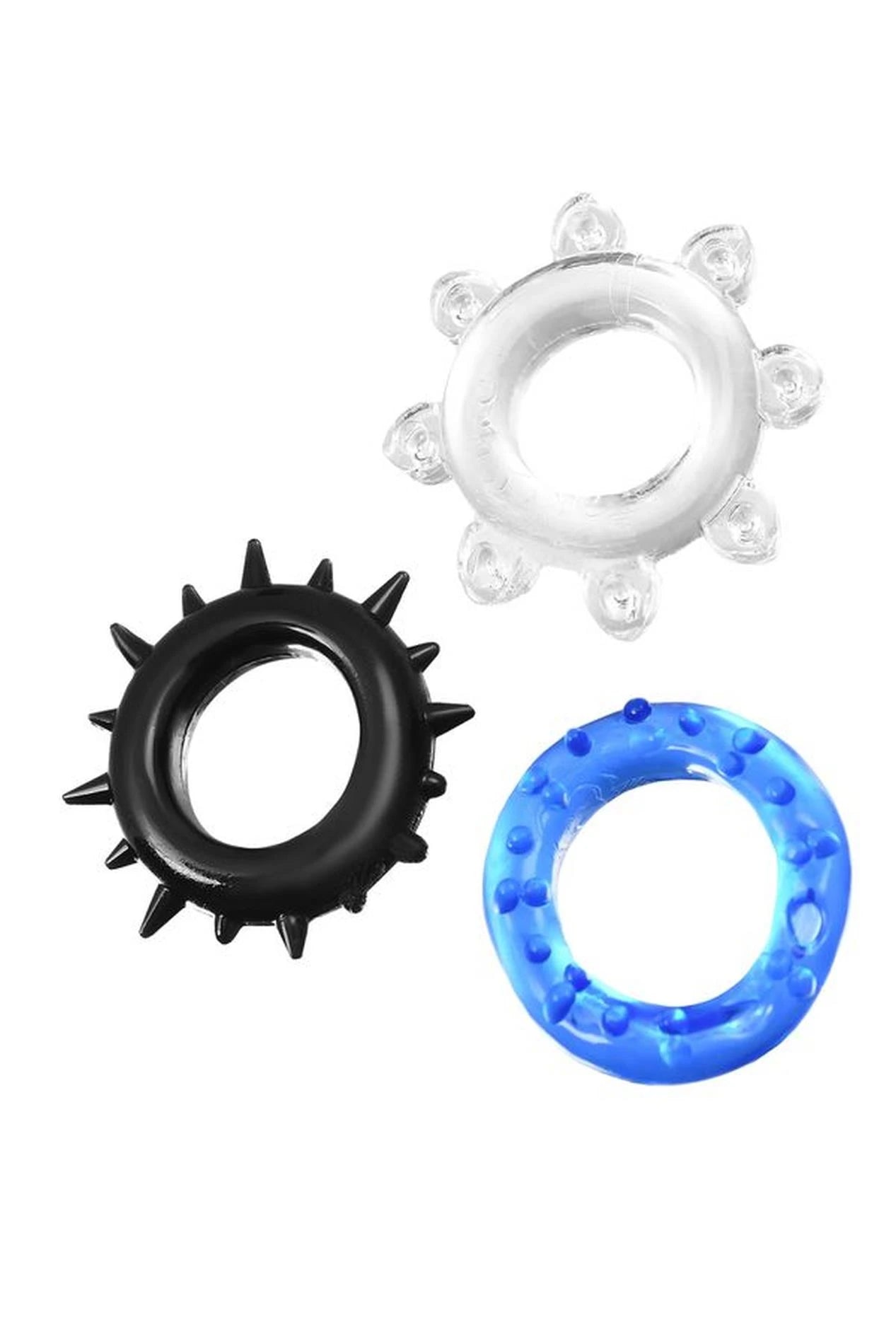 A-TOYS, Anneaux péniens, 3 pièces. Couleurs assorties, TPE, Ø 3 cm