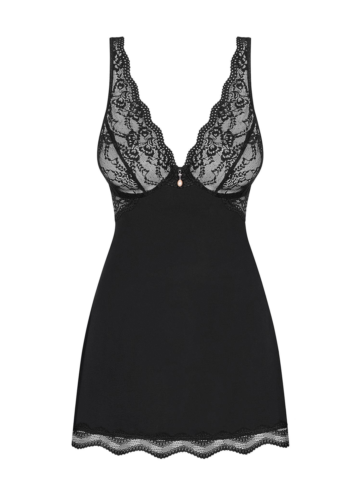 L-XL Black Bielizna-Luvae Babydoll and Thong