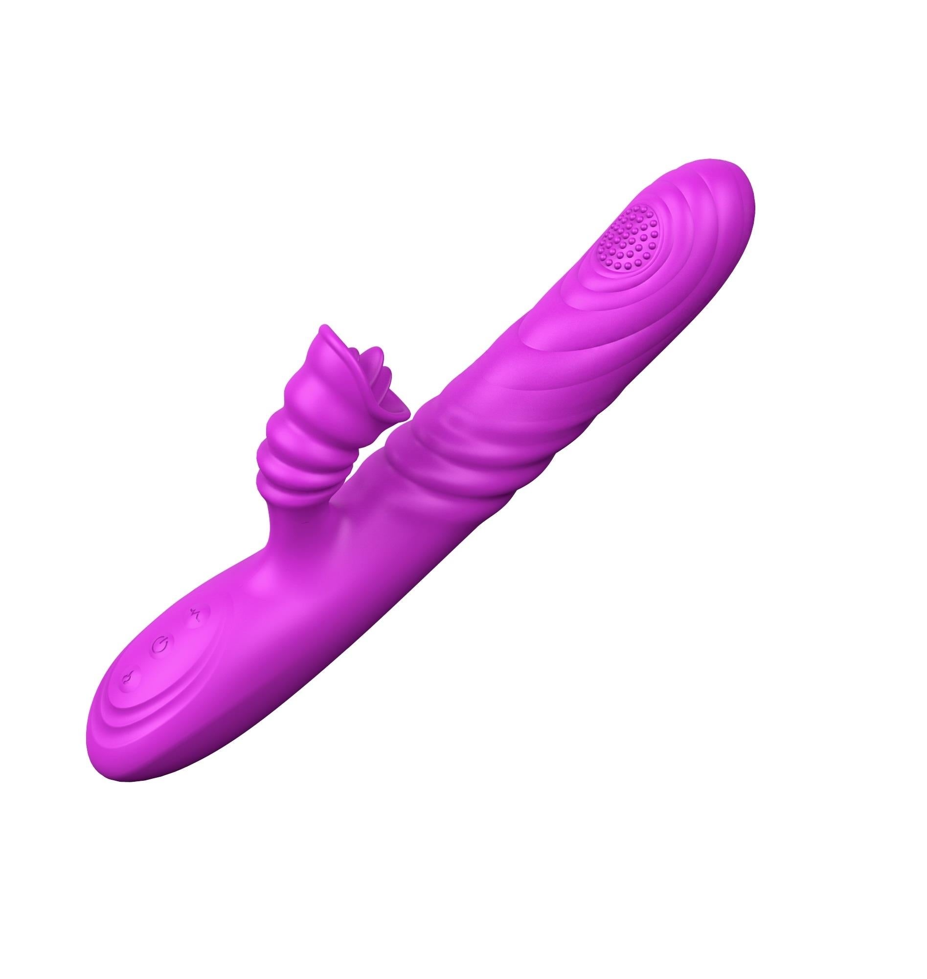 Vibrator-Angelia, USB 3 thrusting functions / 20 vibrations Purple