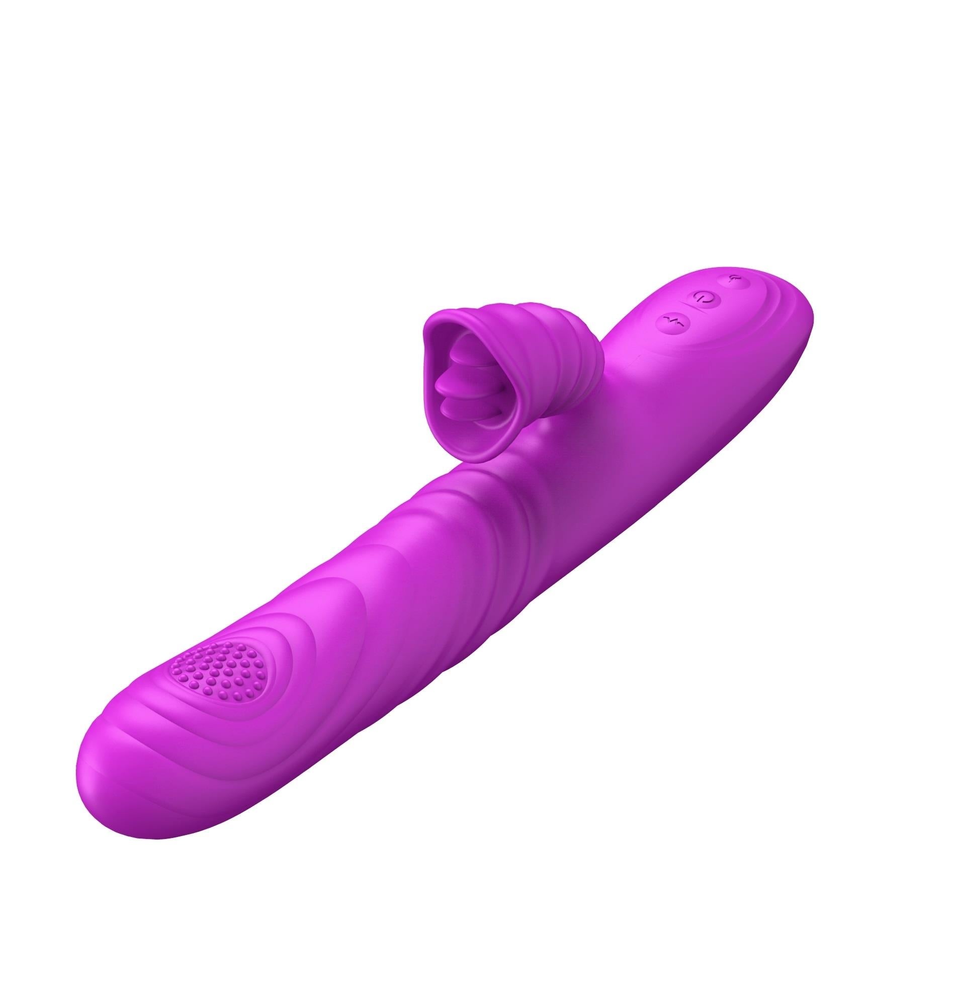 Vibrator-Angelia, USB 3 thrusting functions / 20 vibrations Purple