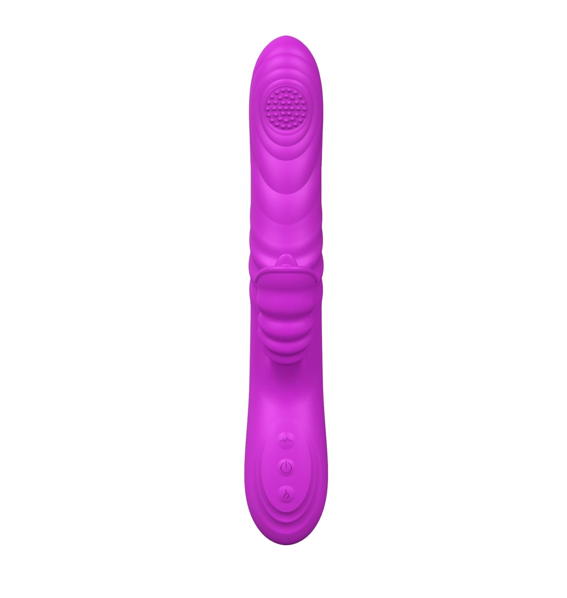 Vibrator-Angelia, USB 3 thrusting functions / 20 vibrations Purple