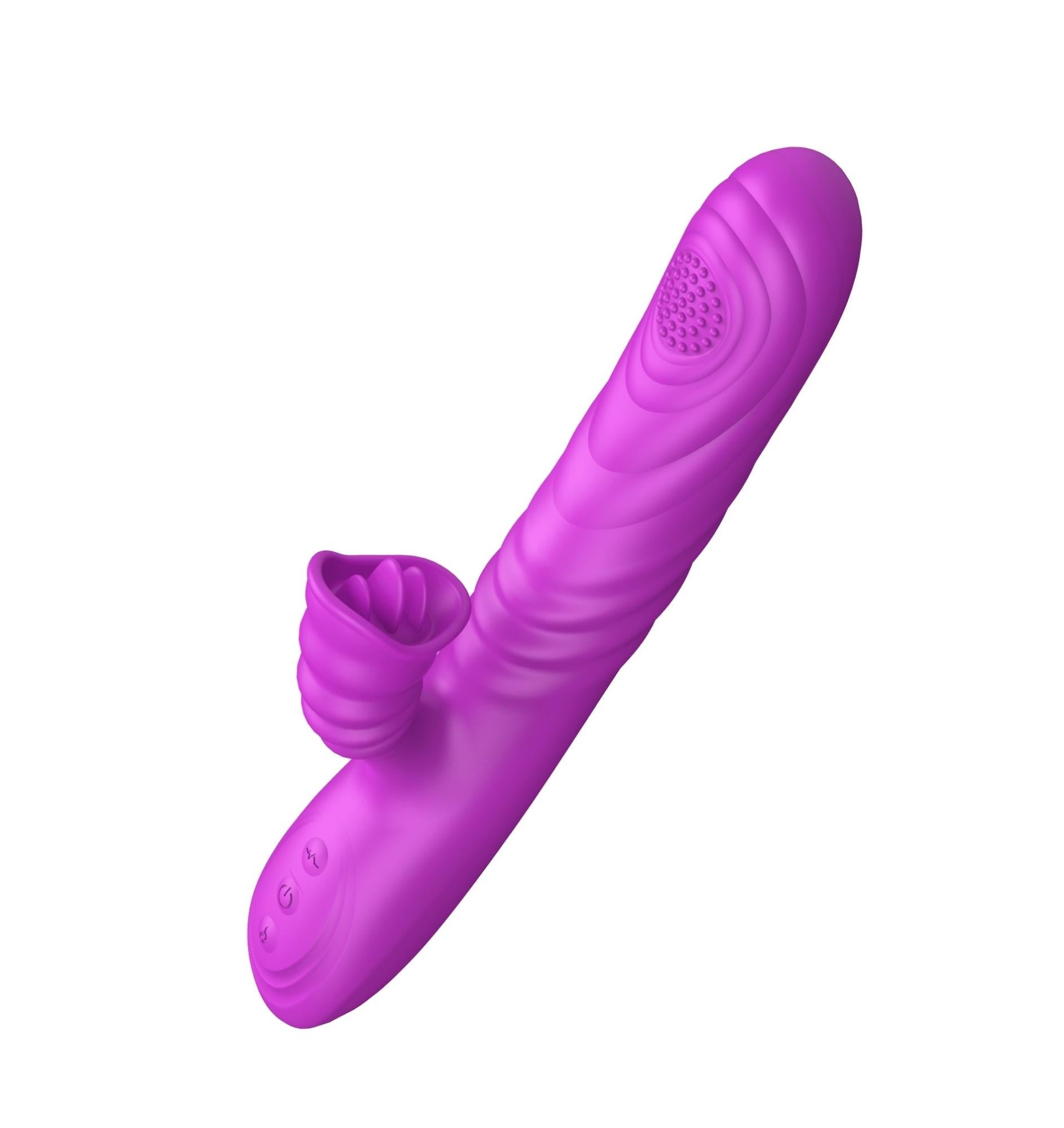 Vibrator-Angelia, USB 3 thrusting functions / 20 vibrations Purple