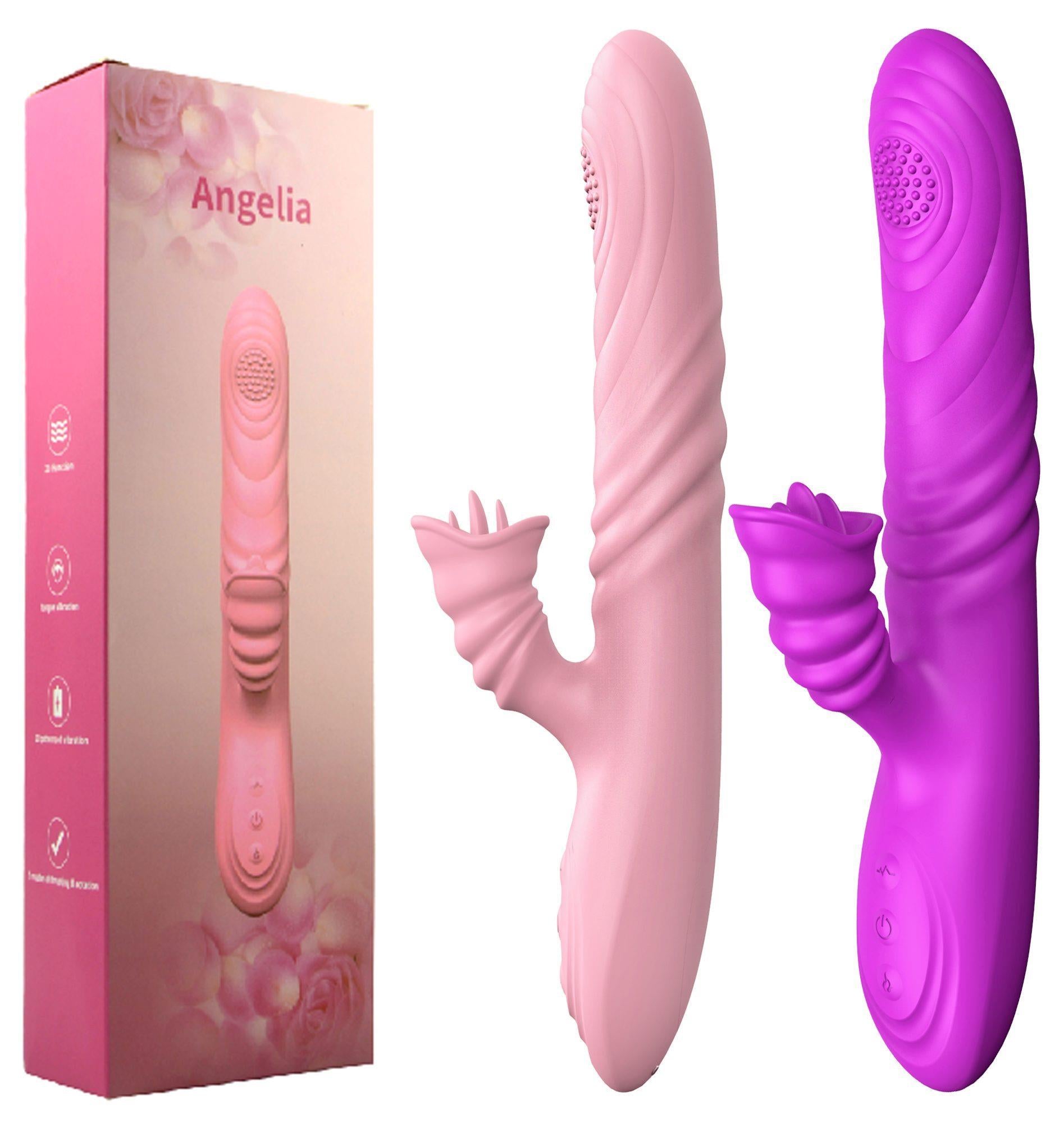 Vibrator-Angelia, USB 3 thrusting functions / 20 vibrations Purple