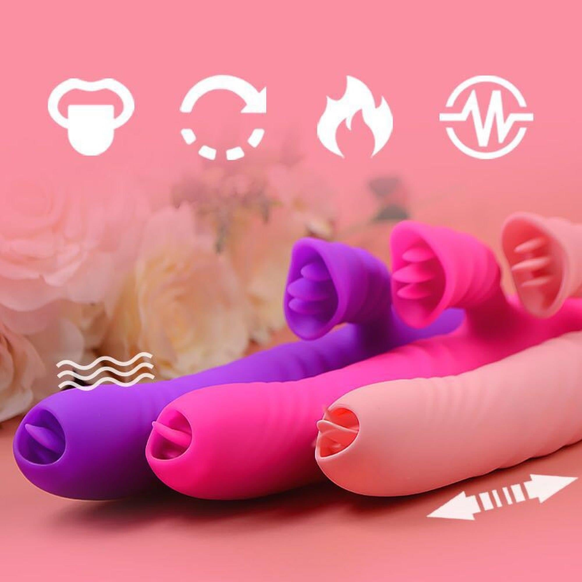 Vibrator-Angelia, USB 3 thrusting functions / 20 vibrations Purple