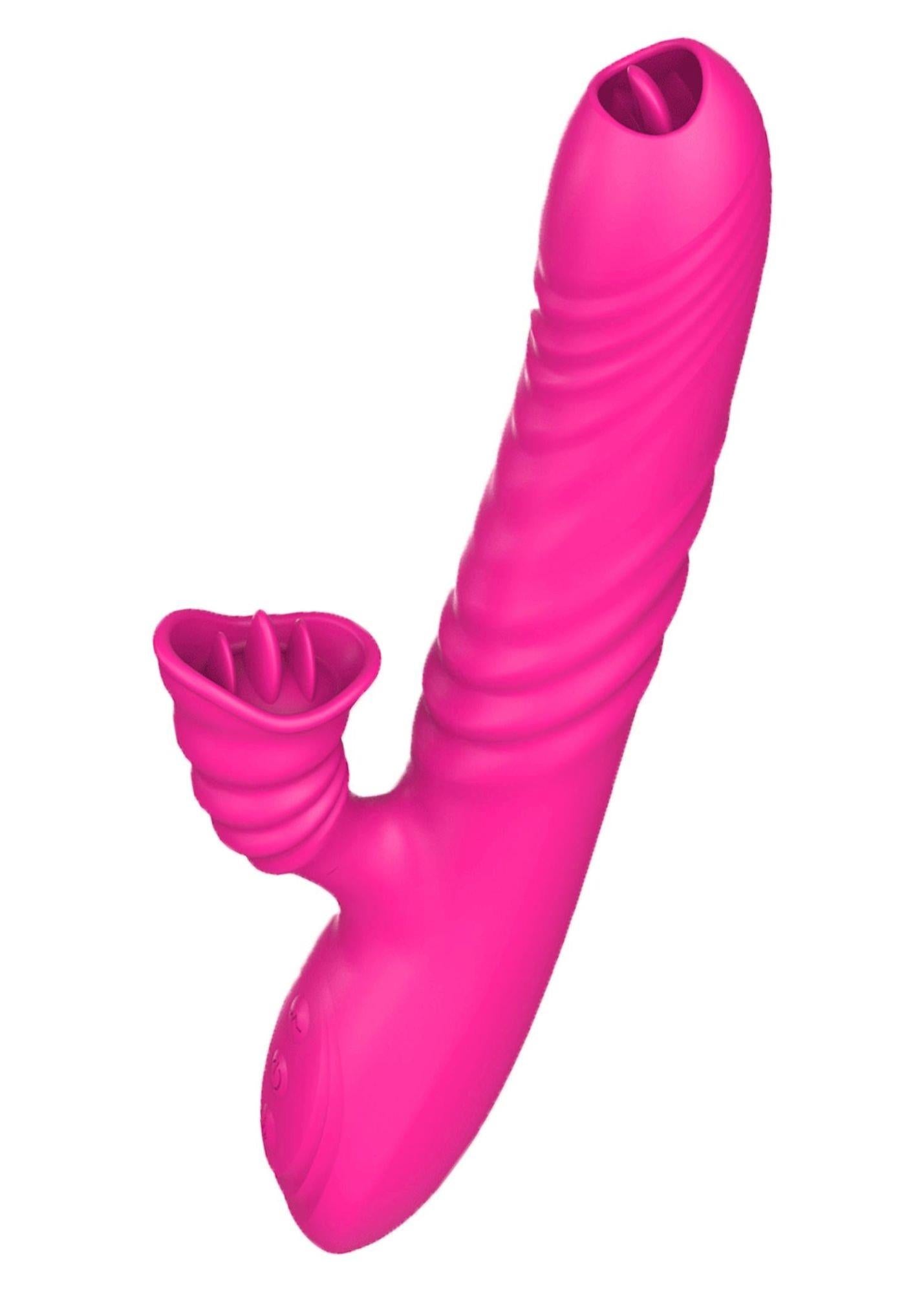 Vibromasseur Angelia USB 3 fonctions de pénétration / 20 vibrations Rose