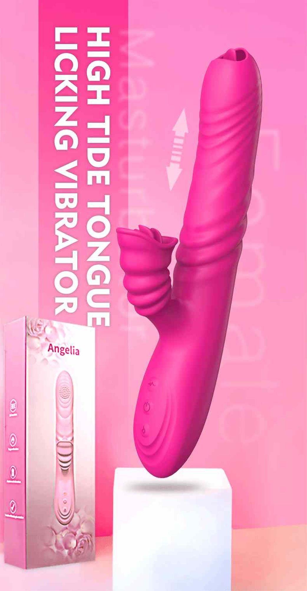 Vibromasseur Angelia USB 3 fonctions de pénétration / 20 vibrations Rose