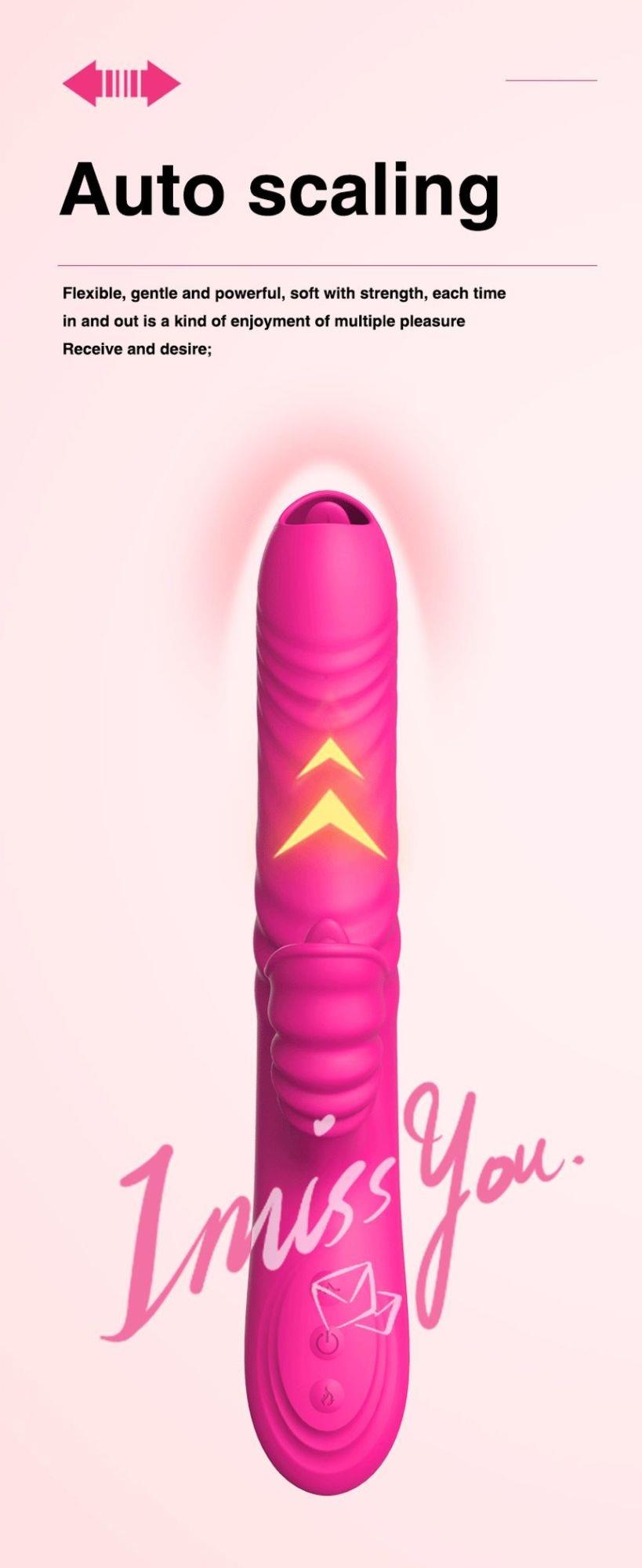 Vibromasseur Angelia USB 3 fonctions de pénétration / 20 vibrations Rose