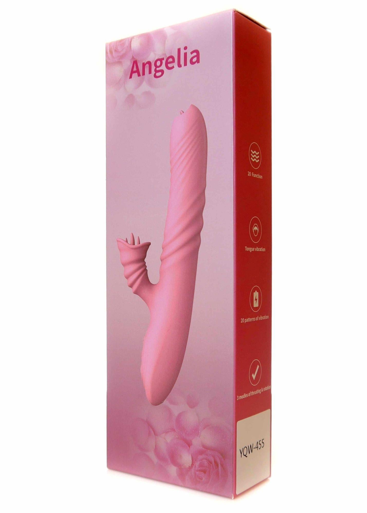 Vibromasseur Angelia USB 3 fonctions de pénétration / 20 vibrations Rose