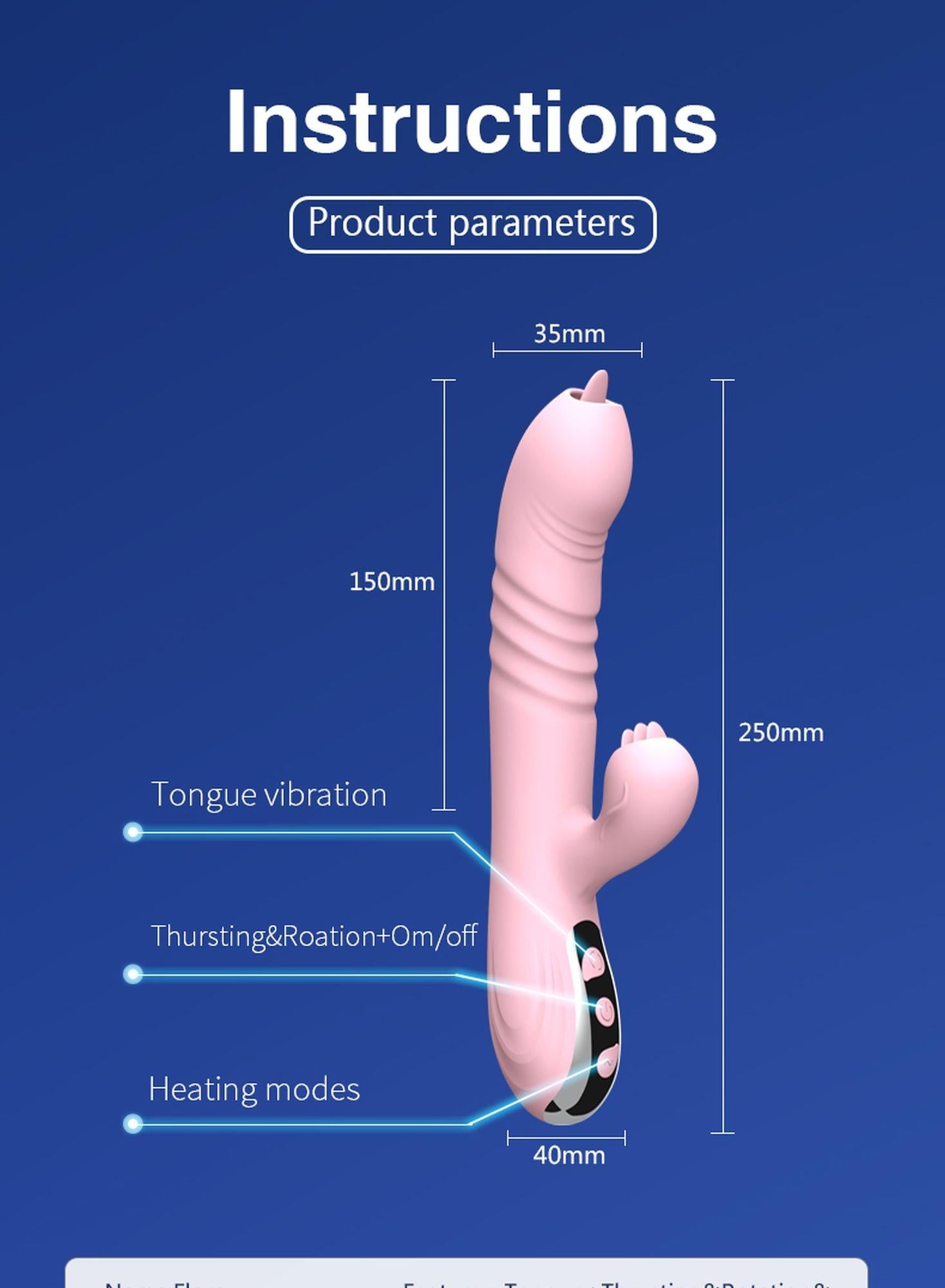 Vibromasseur-Fairy USB 3 fonctions de poussée / 20 vibrations