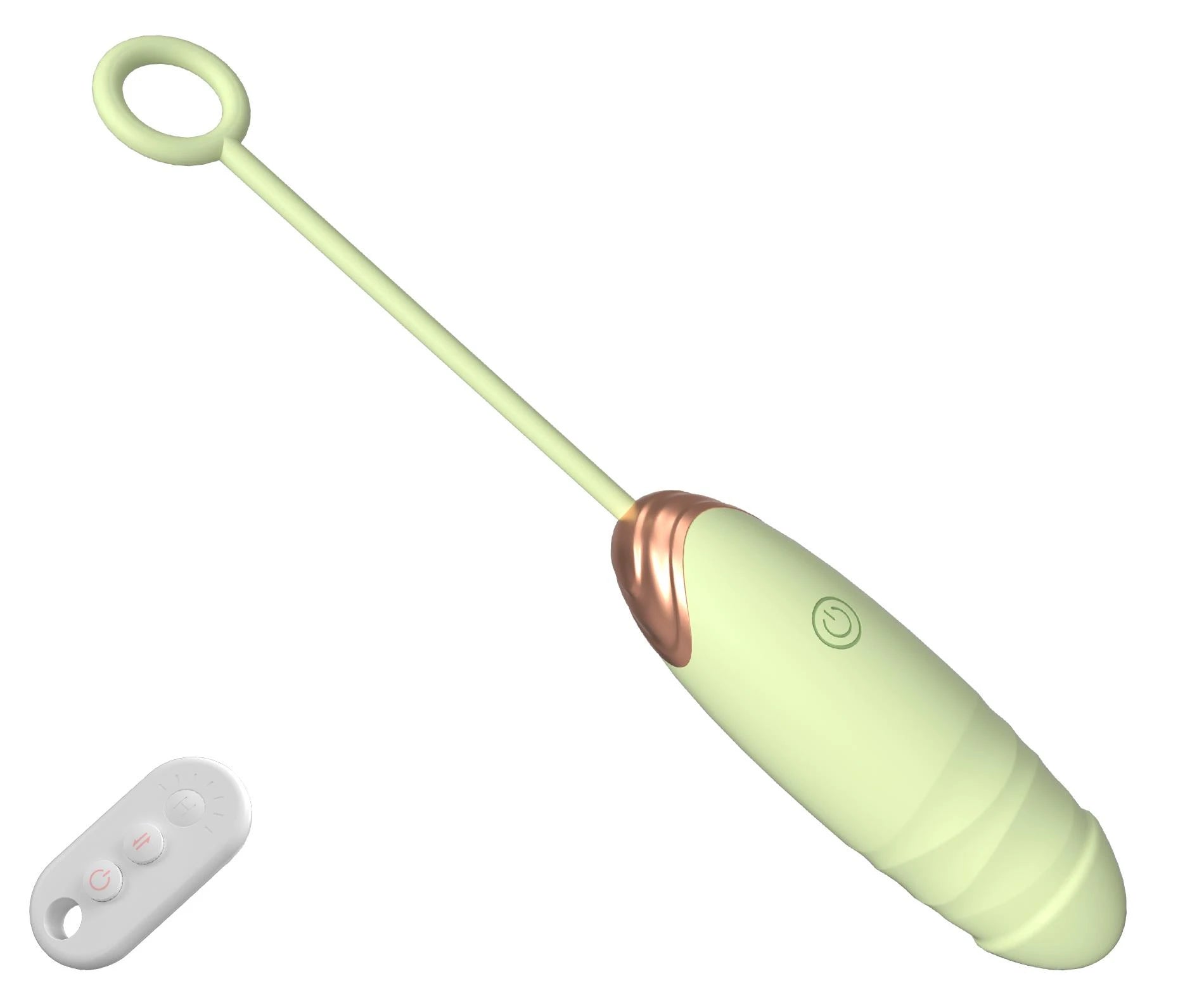 Œuf d'amour vibrant en silicone USB 7 fonctions de vibration et de poussée / Télécommande Vert