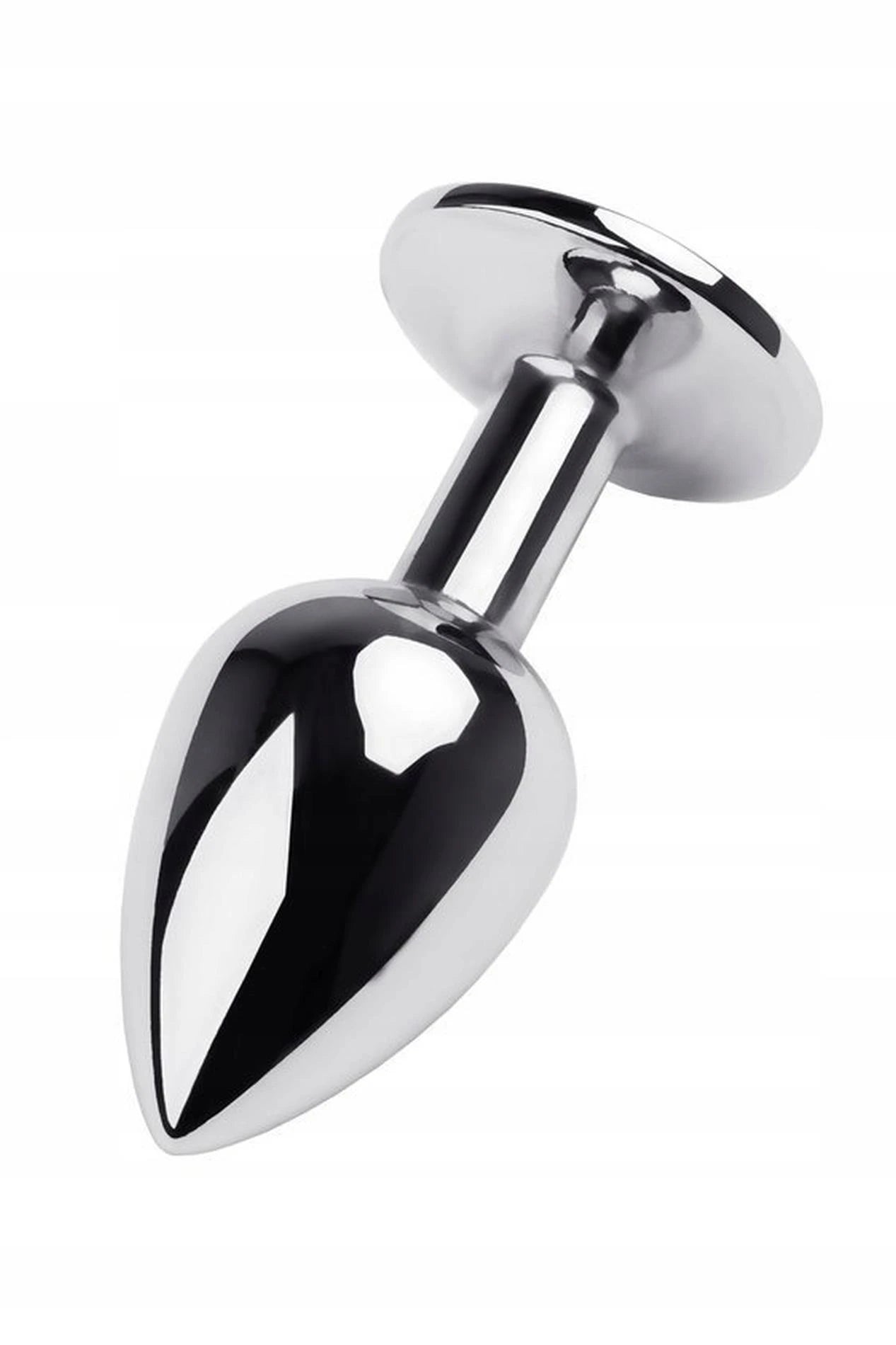 Plug anal en argent TOYFA en métal avec gemme bleue de forme ronde