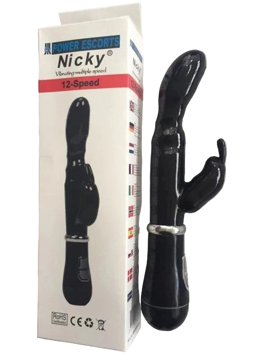 Nicky noir vibromasseur 14 vitesses G-spot 22 cm