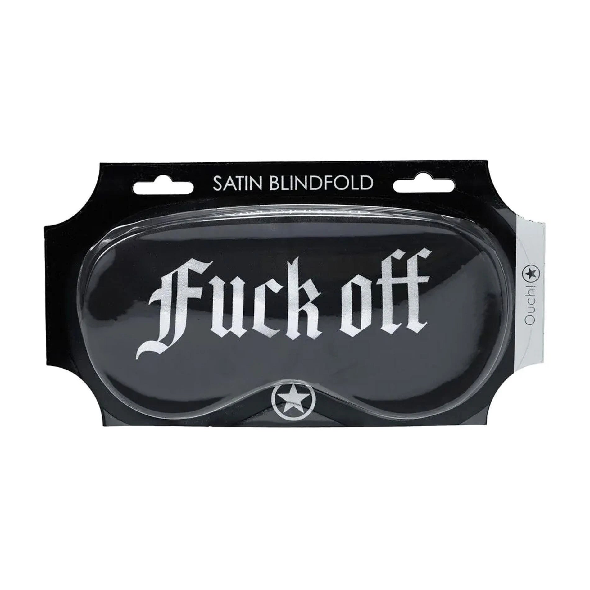 Fuck Off - Printed Satin Mask - Black
