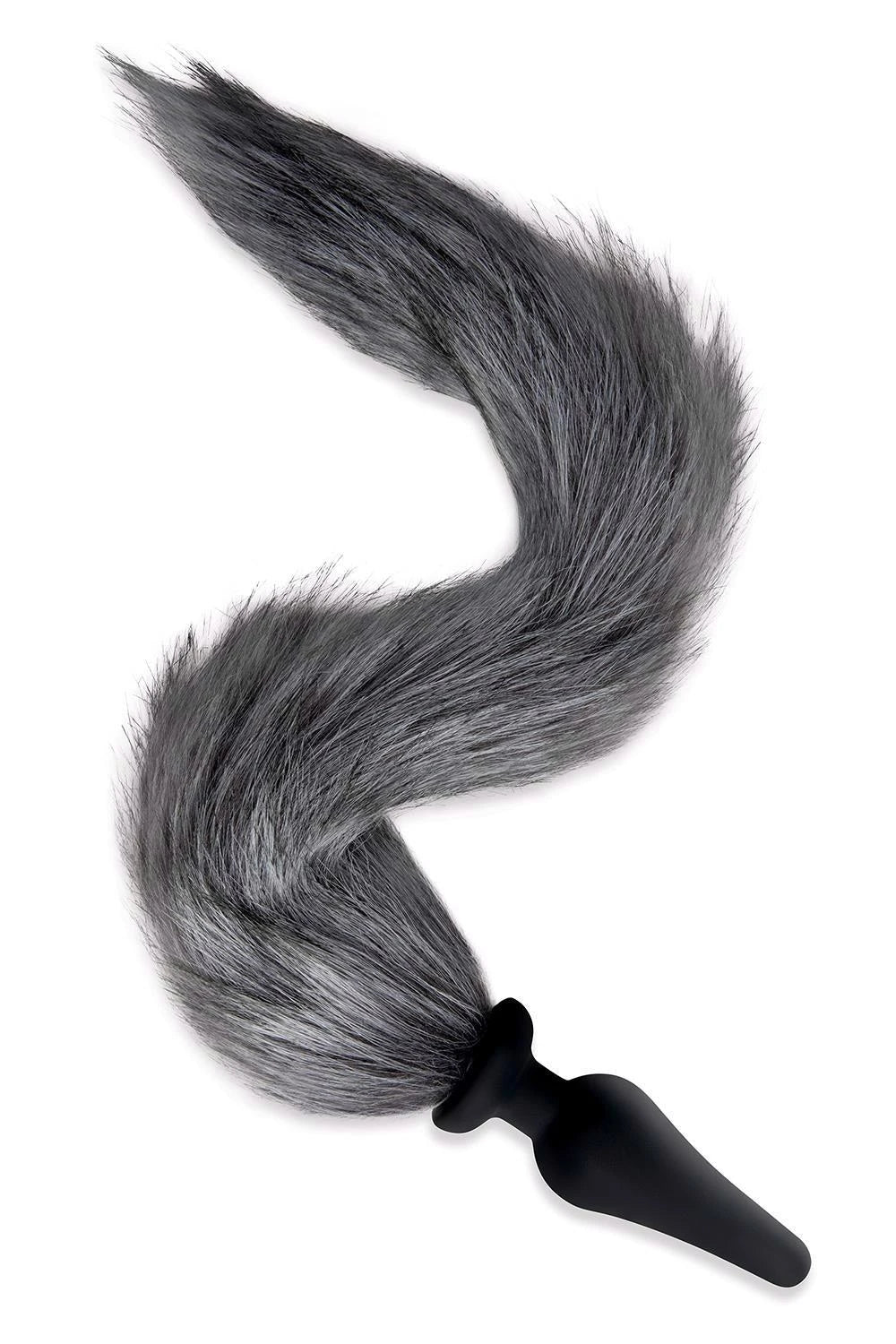 WHIPSMART 4.5 INCH SILICONE PLUG WITH GREY INDIGO FOX TAIL SET