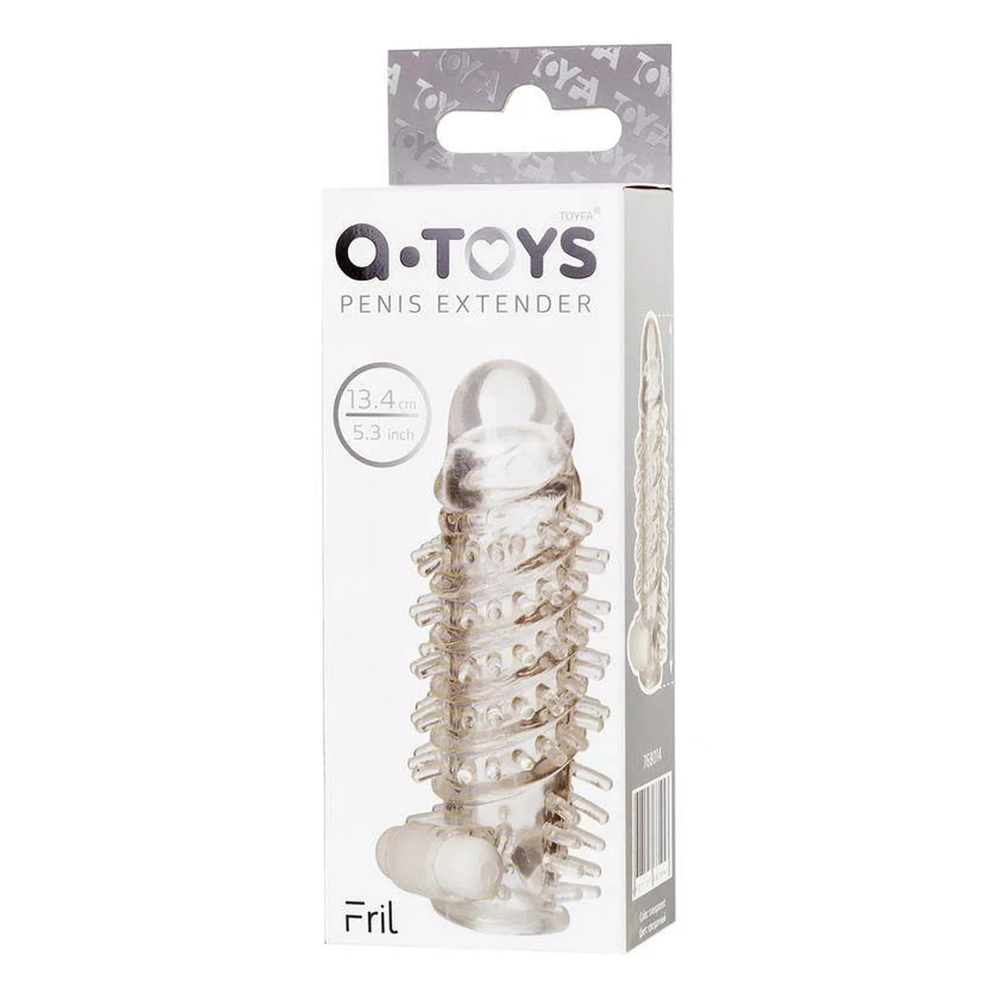 Sleeve TOYFA A-Toys Fril, with vibro bullet, TPR, transparent, 13,4 cm