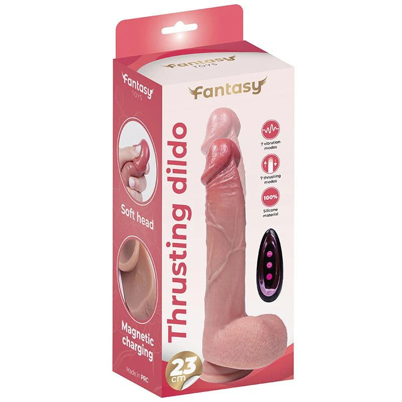 Silicone thrusting dildo 23 cm