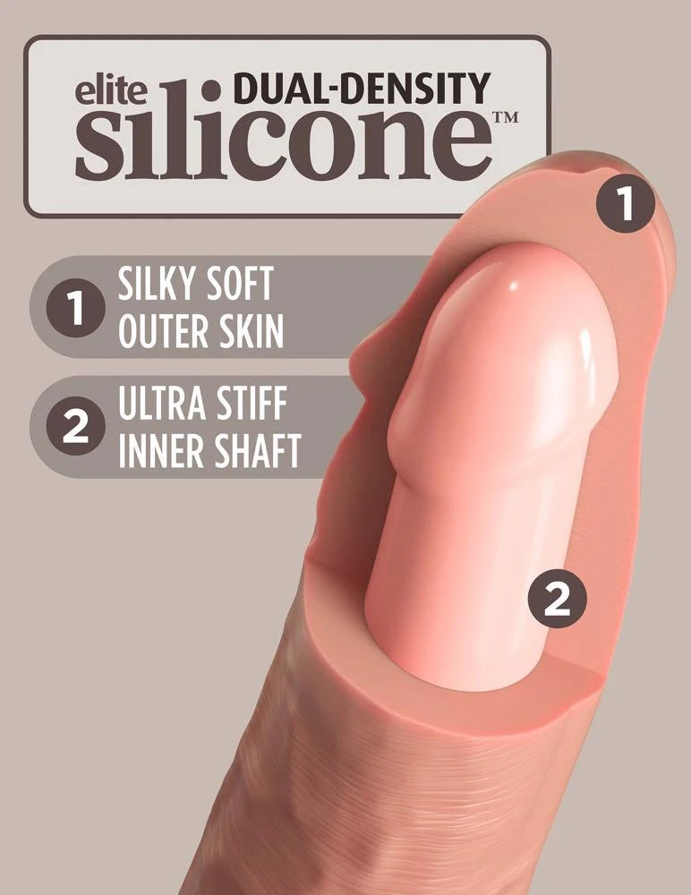 8" Vibrating + Dual Density Silicone Cock