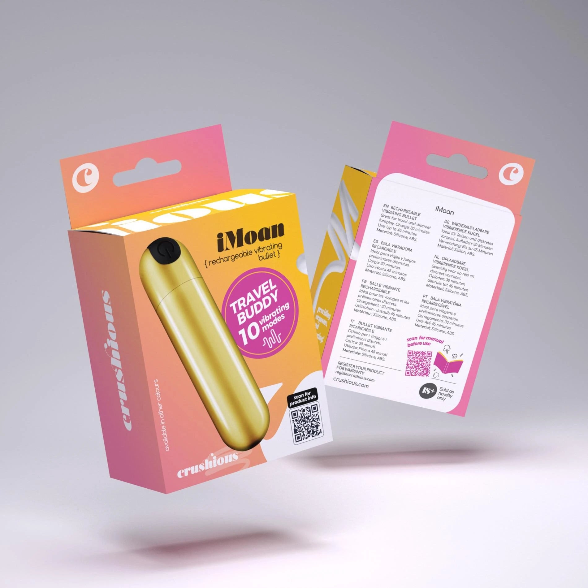 CRUSHIOUS IMOAN RECHARGEABLE VIBRATING BULLET GOLDEN