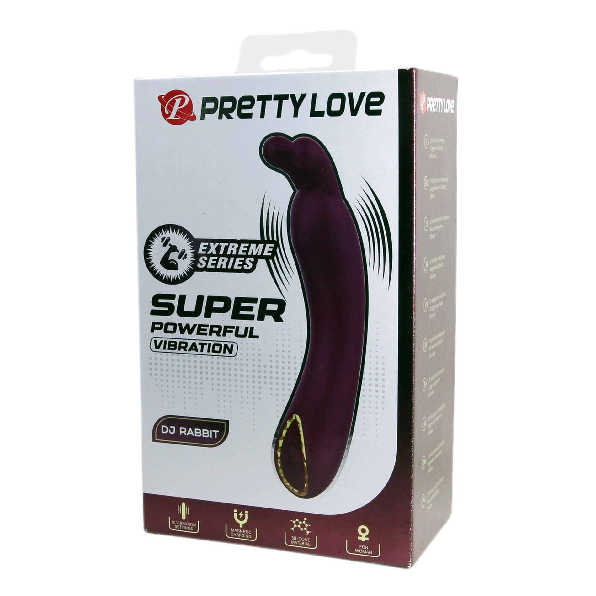PRETTY LOVE - DJ RABBIT, 10 fonctions de vibration, Silicone, Chargement USB magnétique