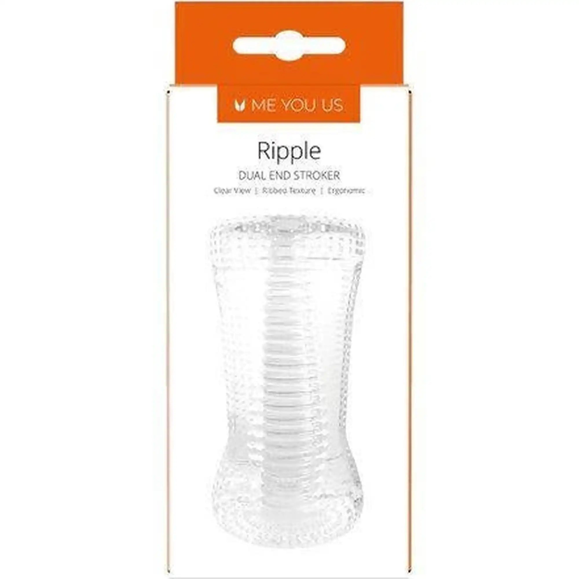 Masturbator- Me You Us Ripple Dual End Stroker Male Masturbator Transparent