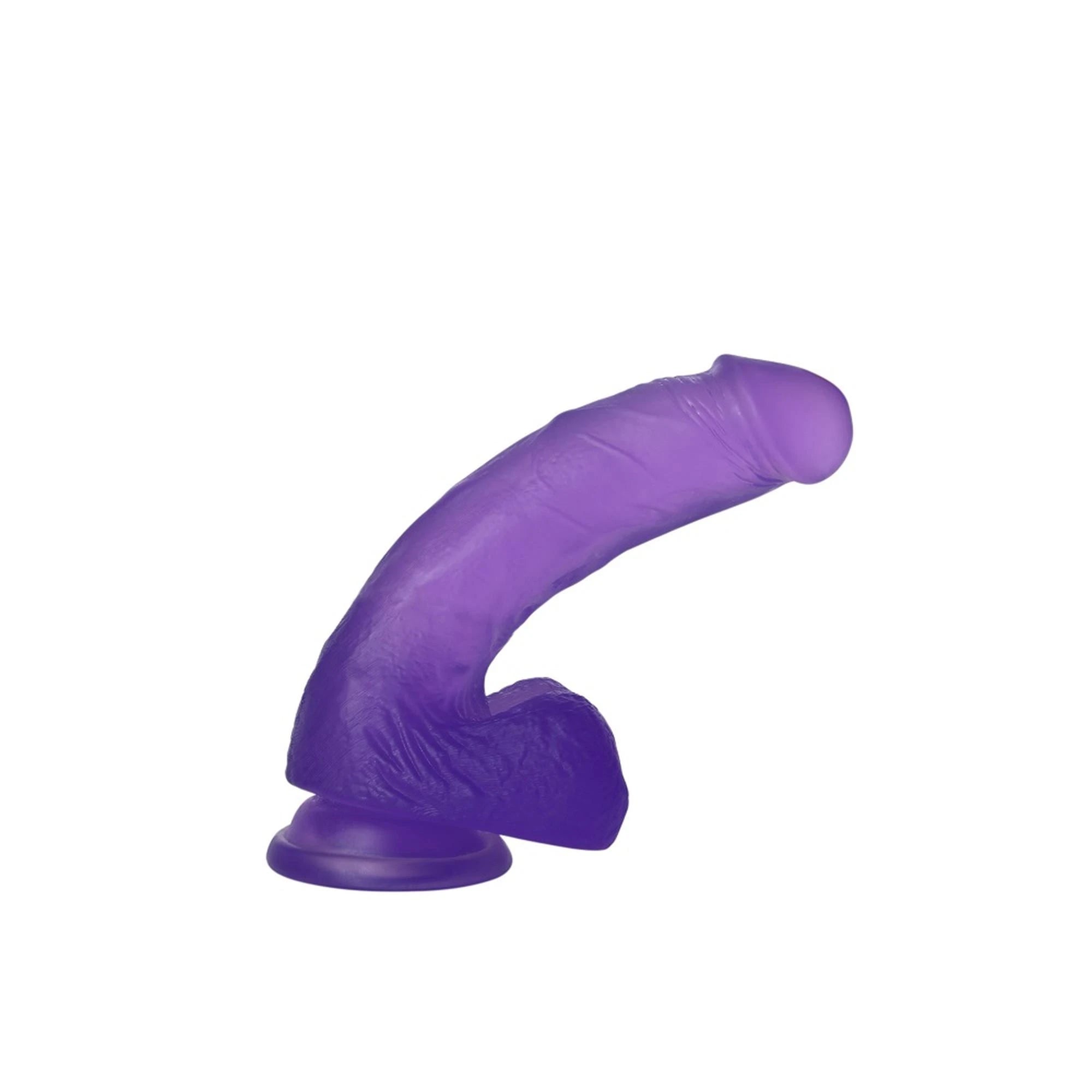 7″ Jelly Studs Crystal Dildo Medium Purple
