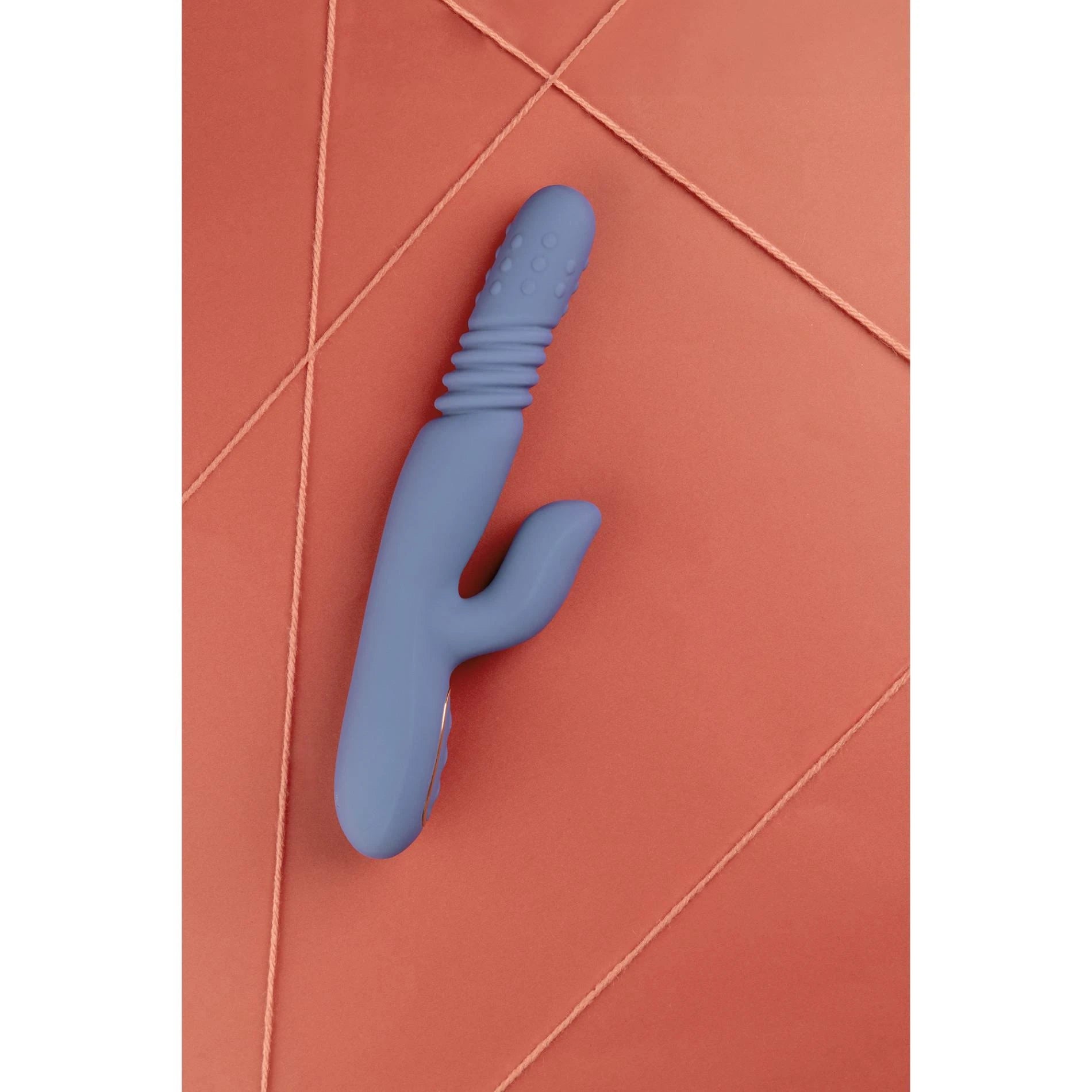 Warming Rotating Beads and Thrusting Rabbit Vibrator - Blue Nova