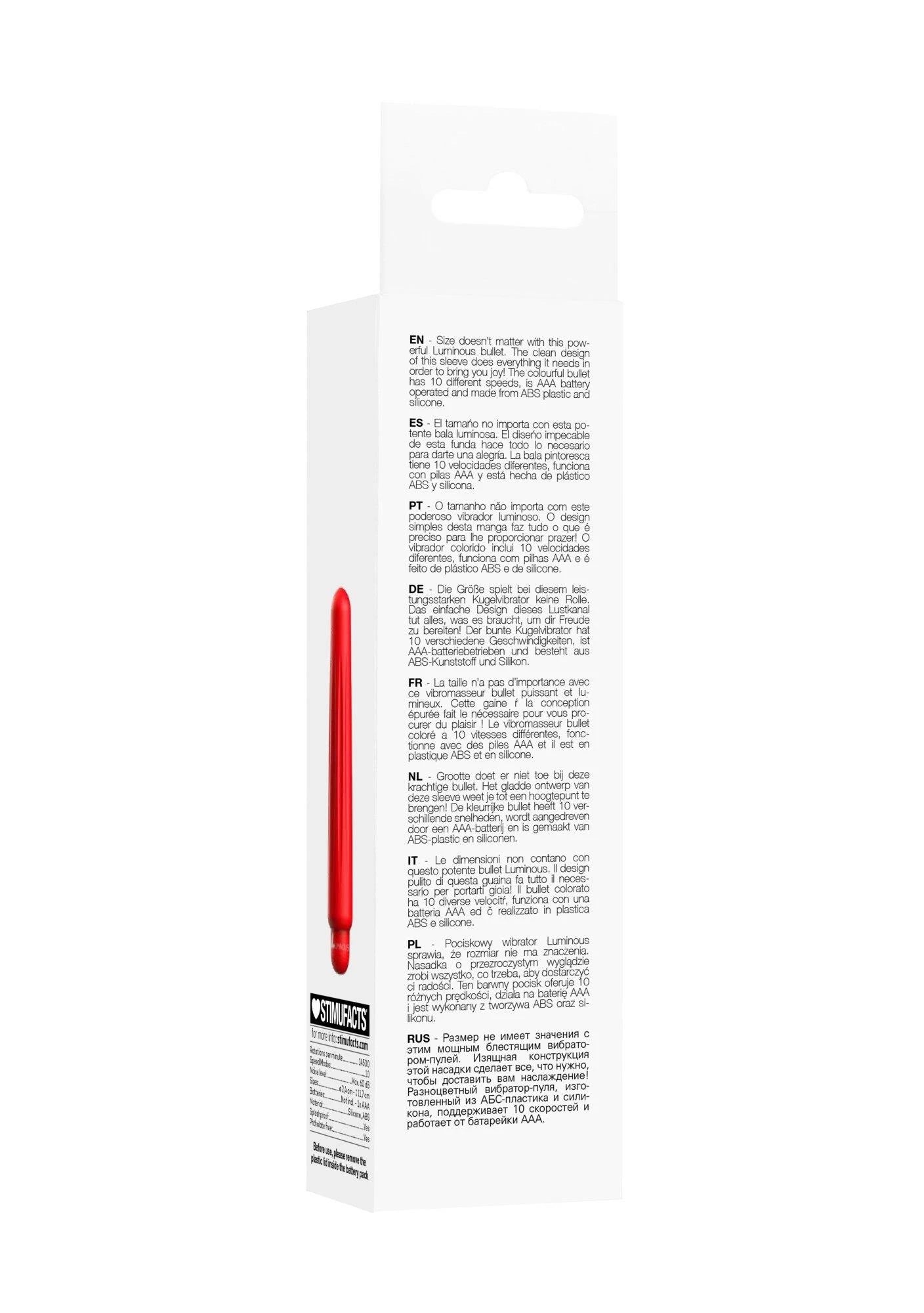 Delia - ABS Bullet With Sleeve - 10-Speeds - Red