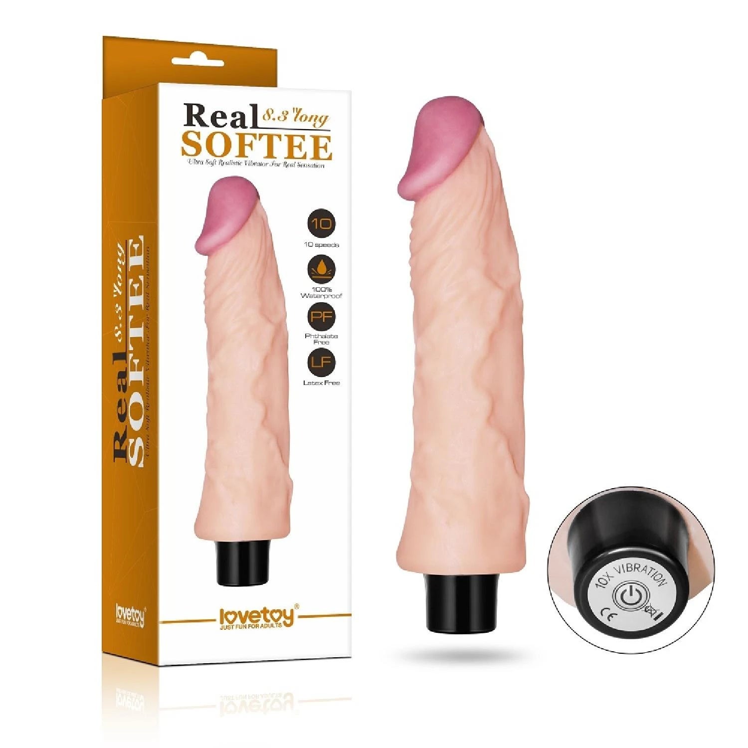 8″ REAL SOFTEE Vibrating Dildo