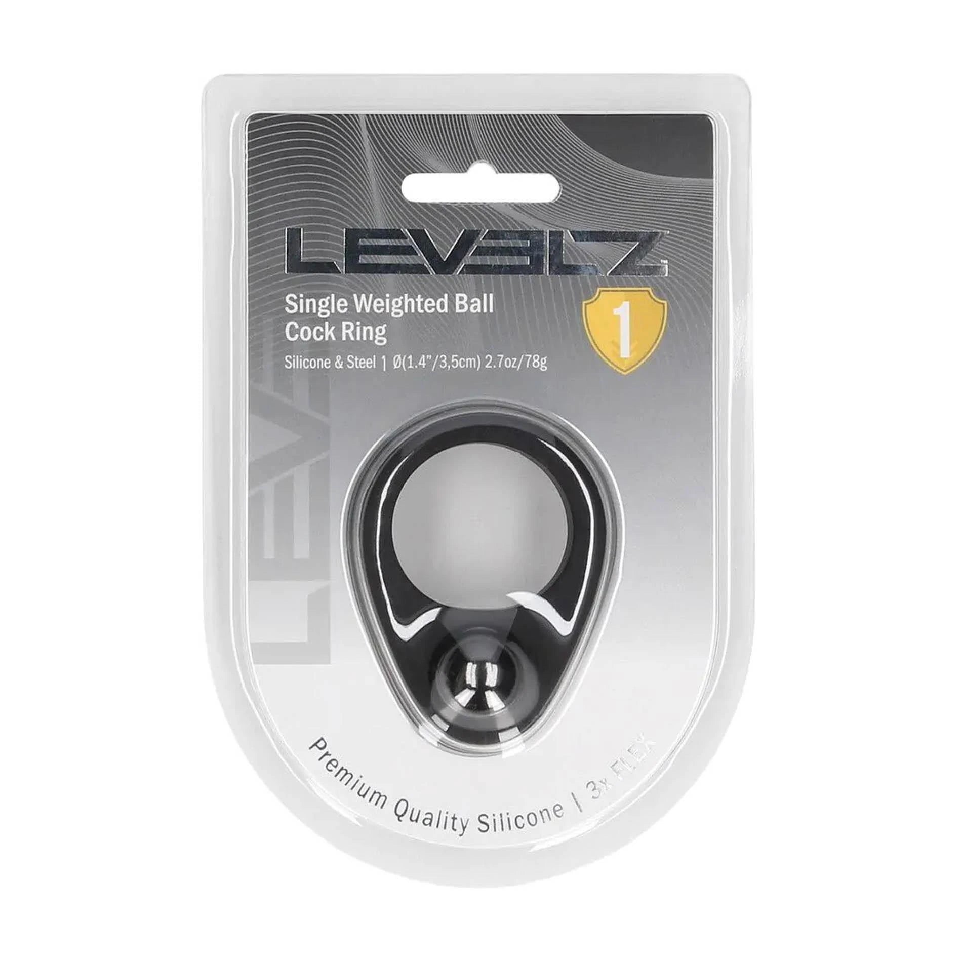 Bague pénienne lestée en silicone liquide simple – Noire