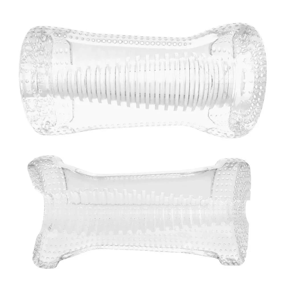 Masturbator- Me You Us Ripple Dual End Stroker Male Masturbator Transparent