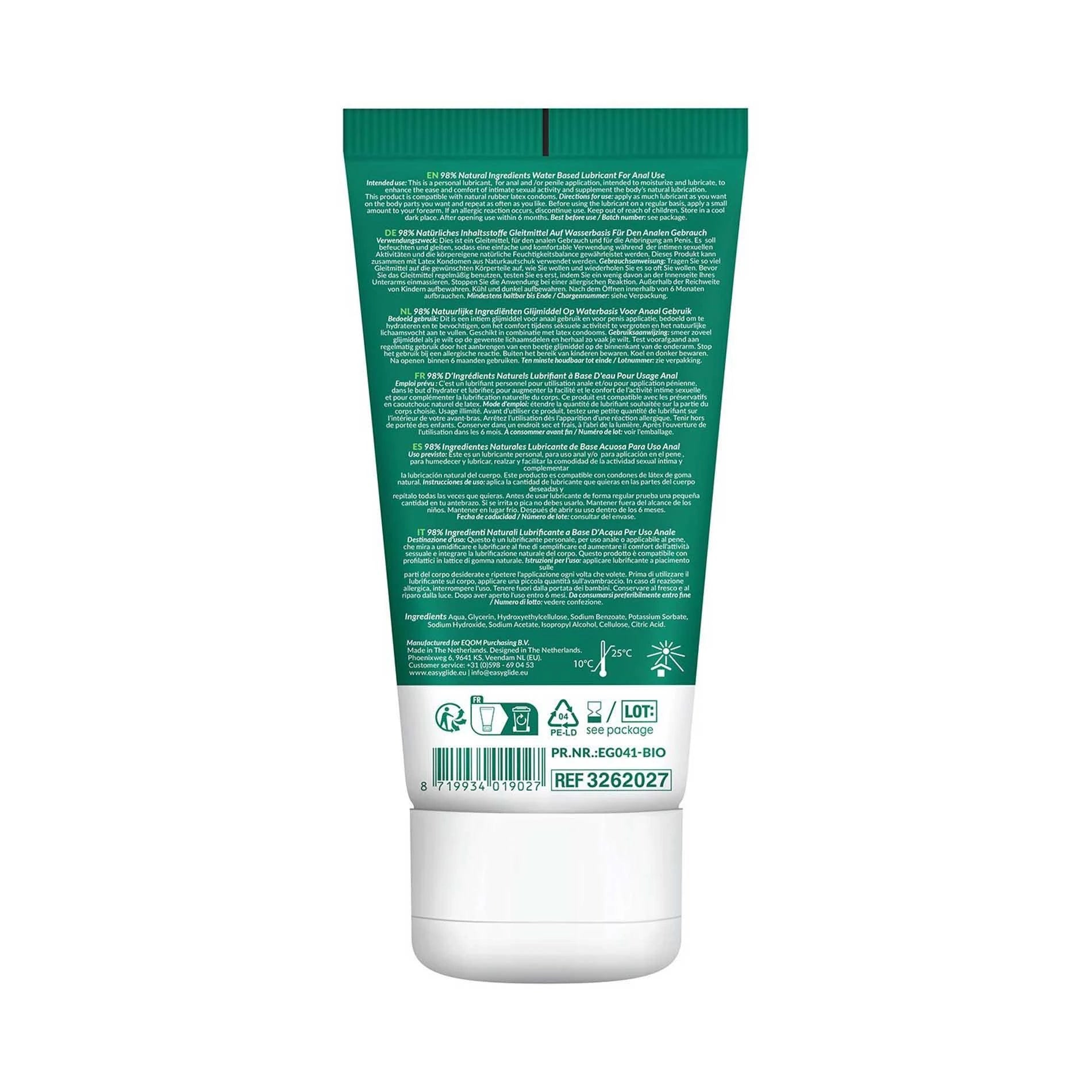 EasyGlide - Bio & Natural Waterbased Anal Lubricant 100 ml