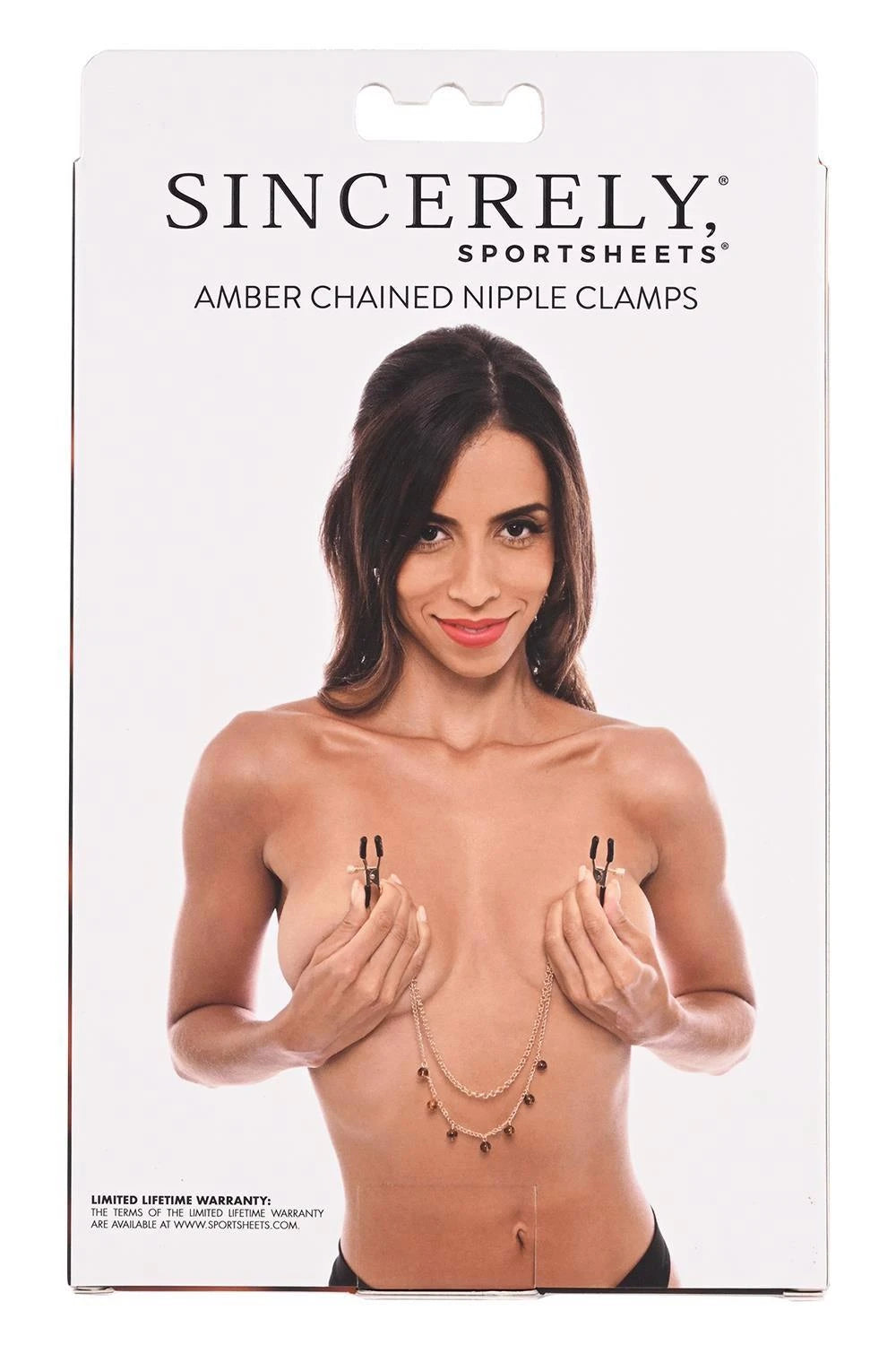 SPORTSHEETS AMBER CHAINED NIPPLE CLAMPS