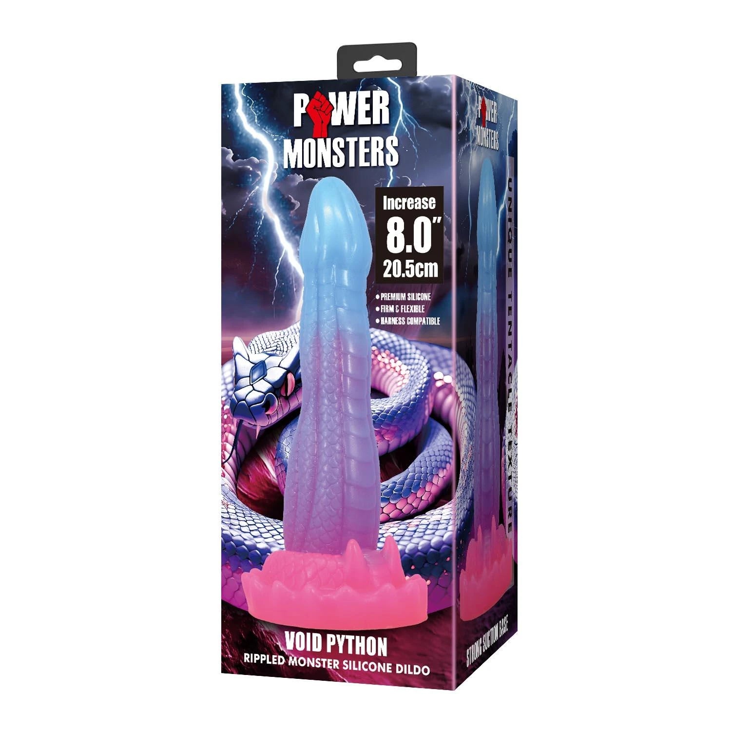 Power Monsters Void Python – 20,5 cm Pénis en silicone ondulé Monstre