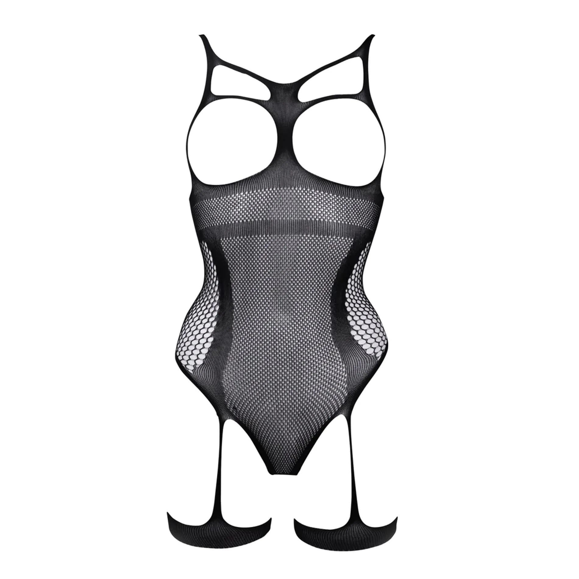 Open-Cup Strappy Teddy - One Size - Black