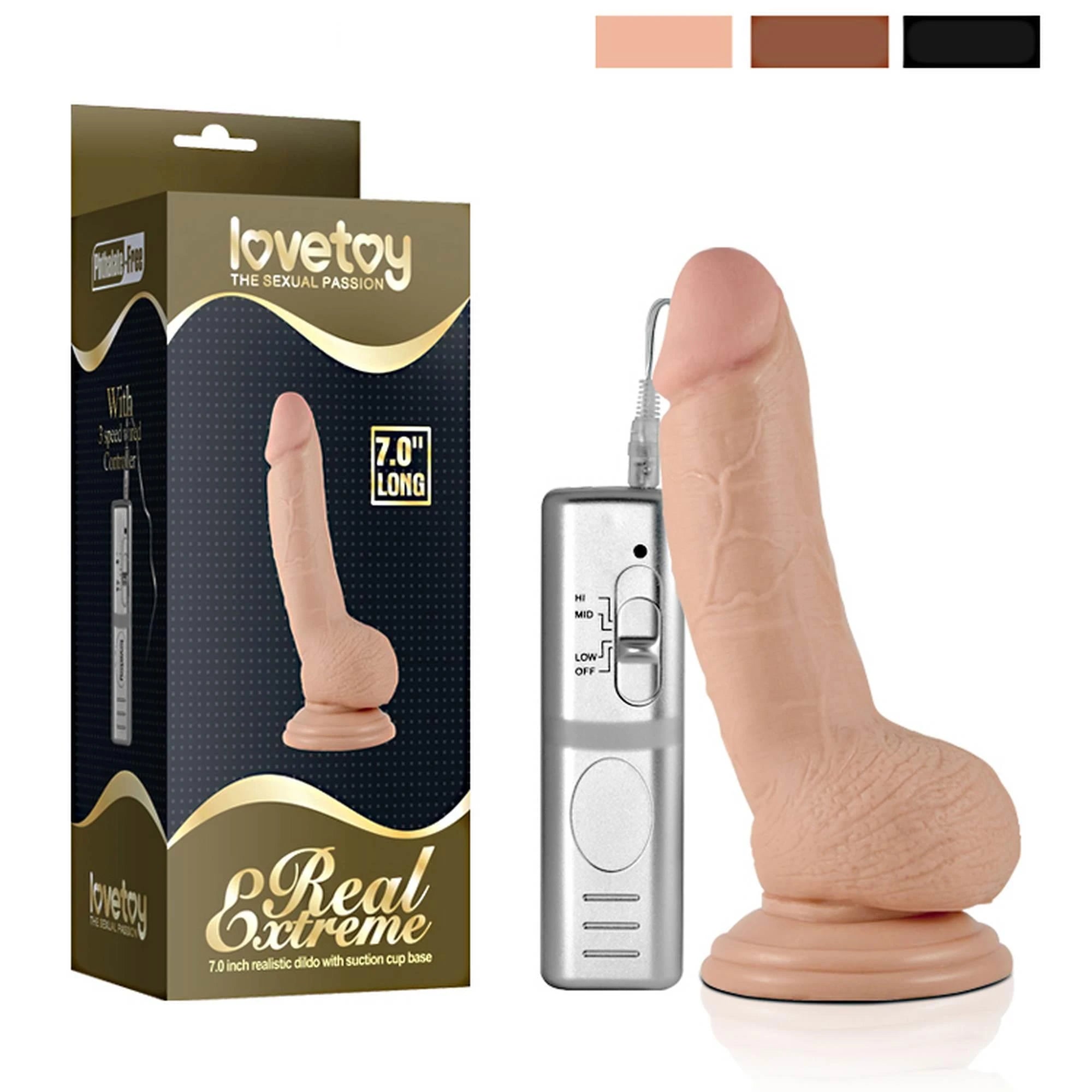 Godemiché vibrant réel extrême de 7"