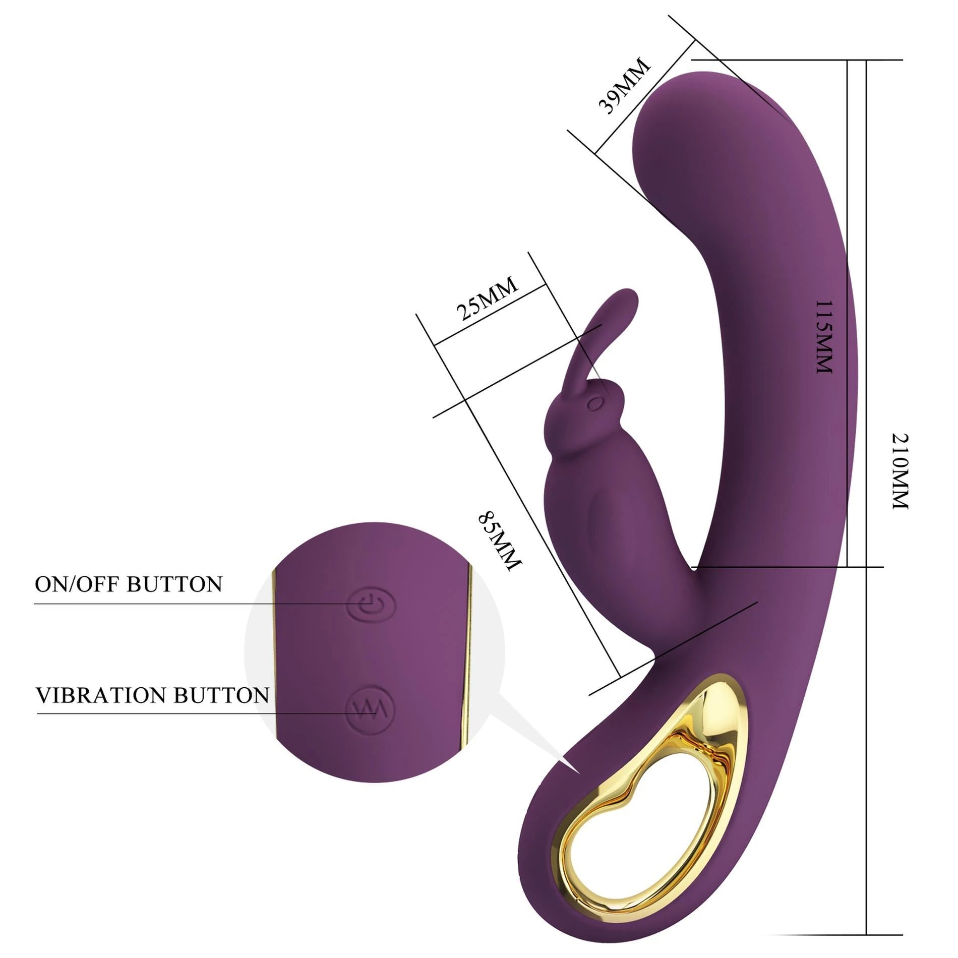 PRETTY LOVE - Liam purple, 12 fonctions de vibration, contrôle longue distance via application mobile