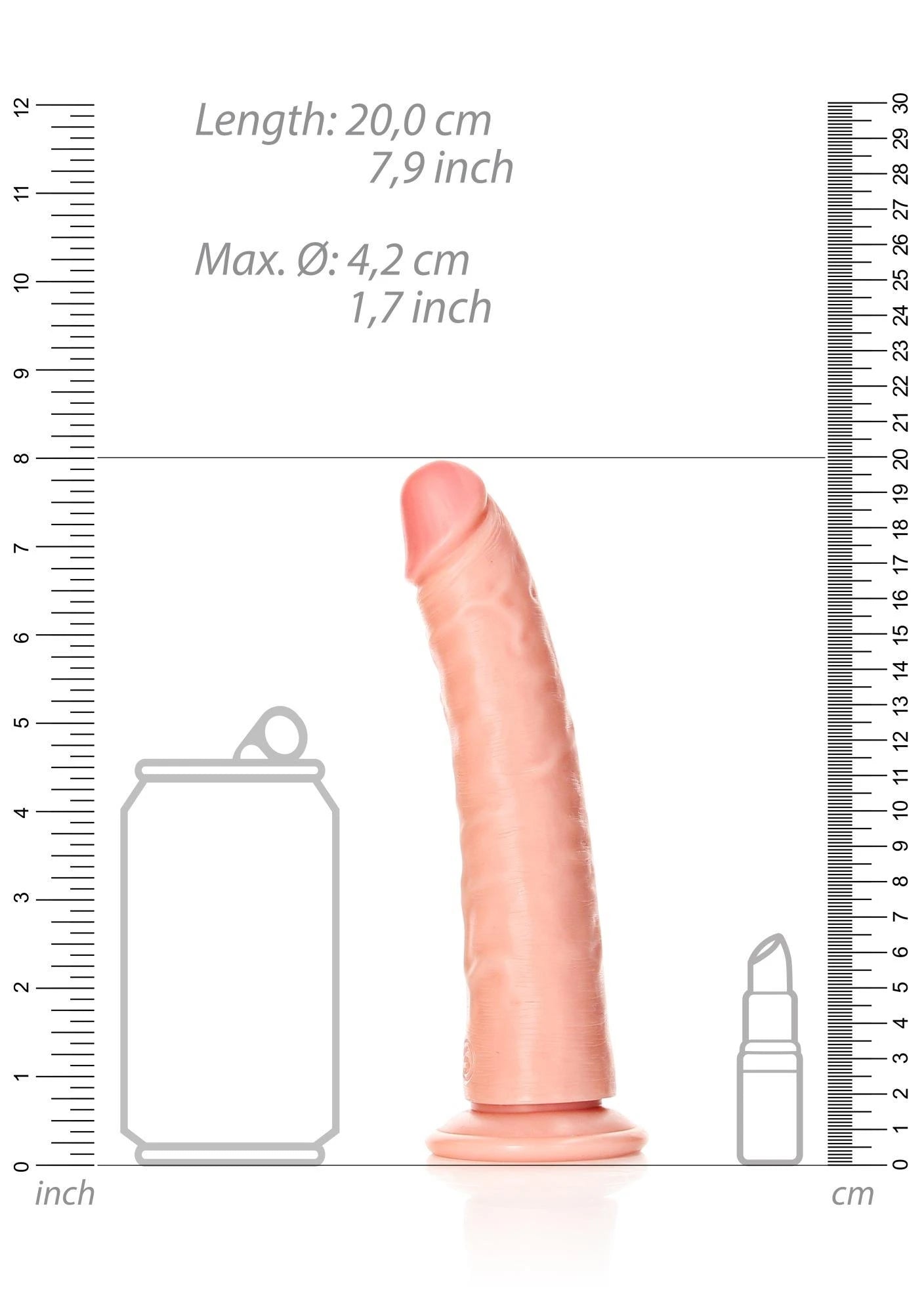 Slim Realistic Dildo with Suction Cup - 7″″/ 18 cm