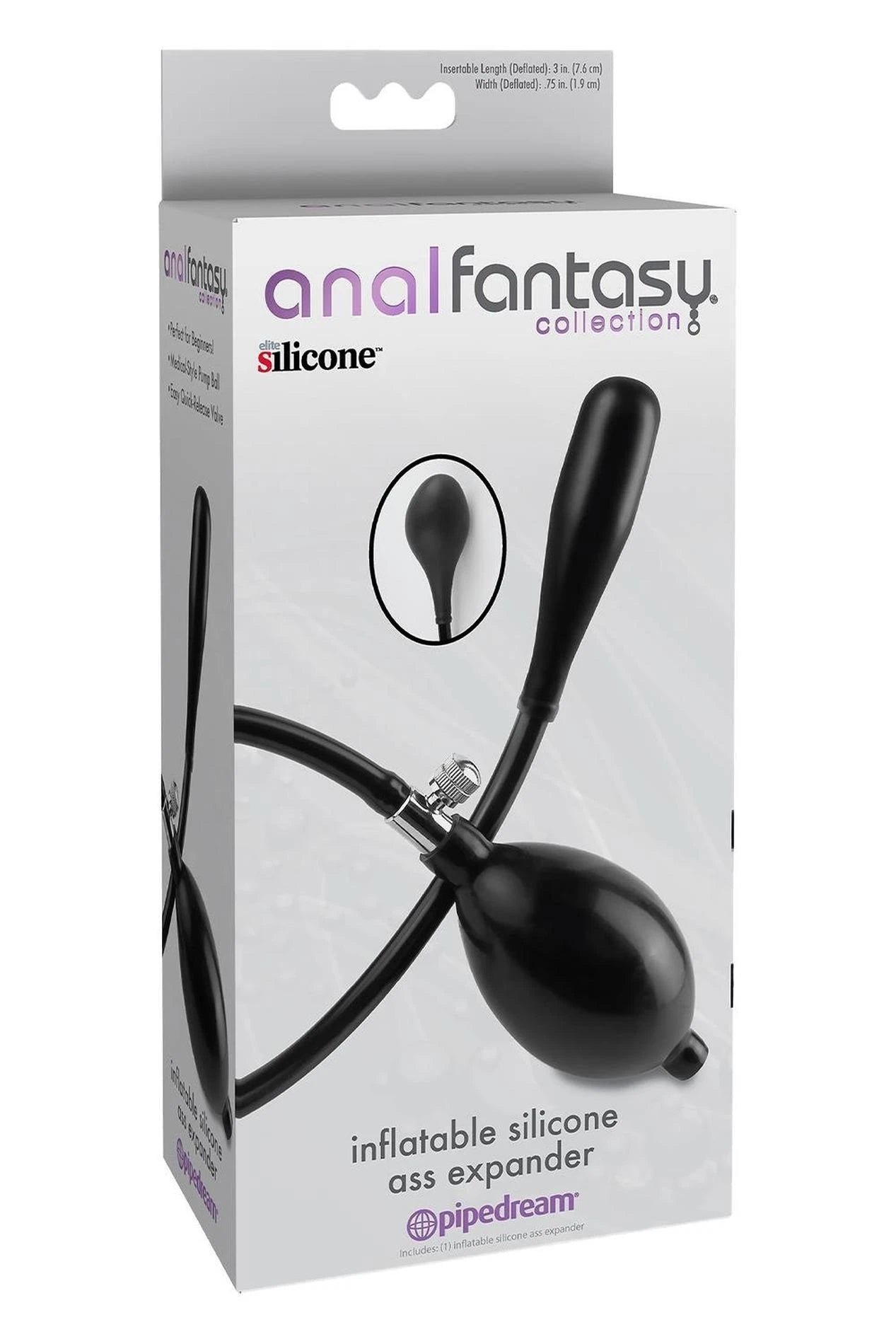 COLLECTION ANAL FANTASY ÉCARTEUR DE FESSES GONFLABLE EN SILICONE NOIR