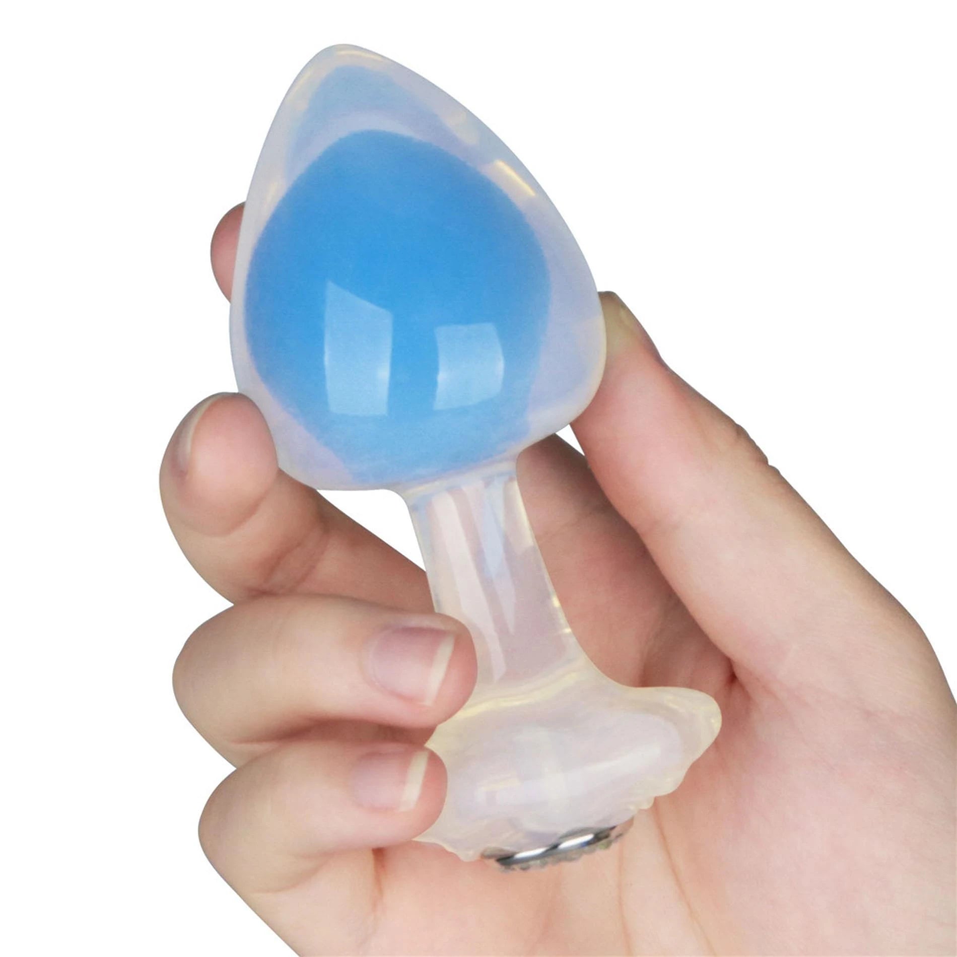 Gemoria Plug anal en silicone (brille dans le noir) - bleu