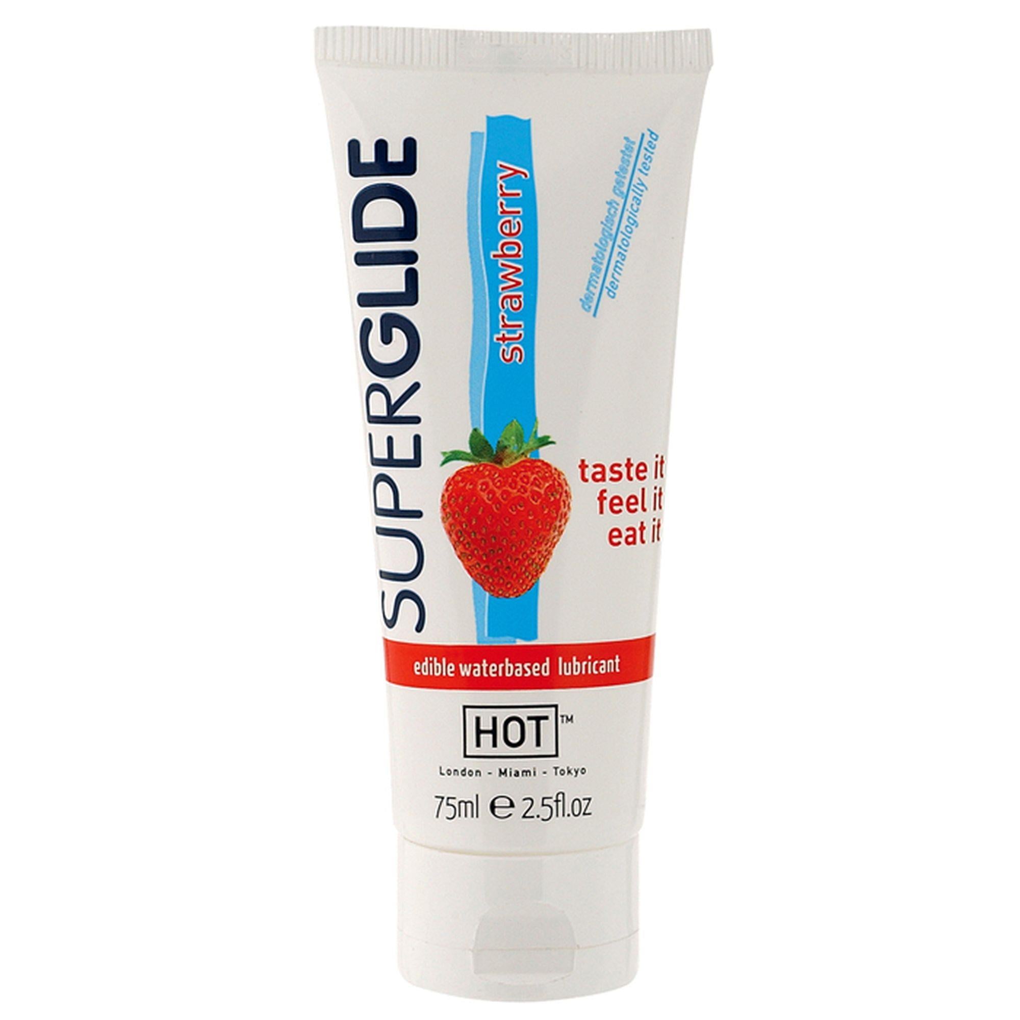 Superglide - Edible Waterbased Lubricant - Strawberry - 3 fl oz / 75 ml