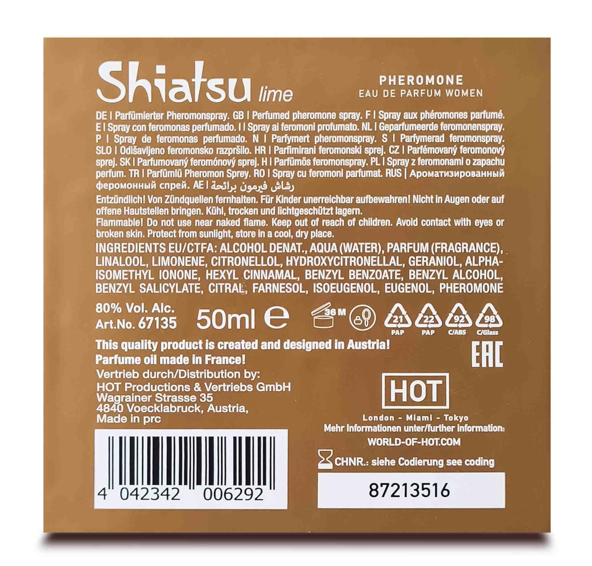 SHIATSU Pheromone parfum femme citron vert 50 ml