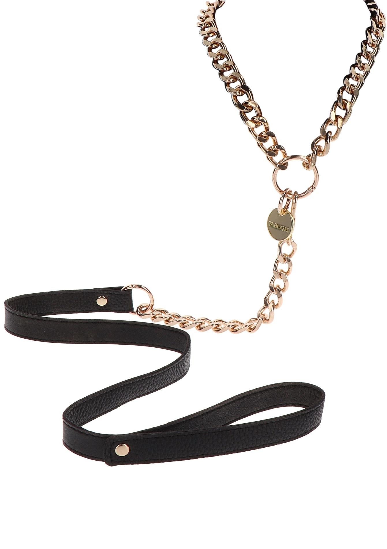 Collier de déclaration et laisse or rose