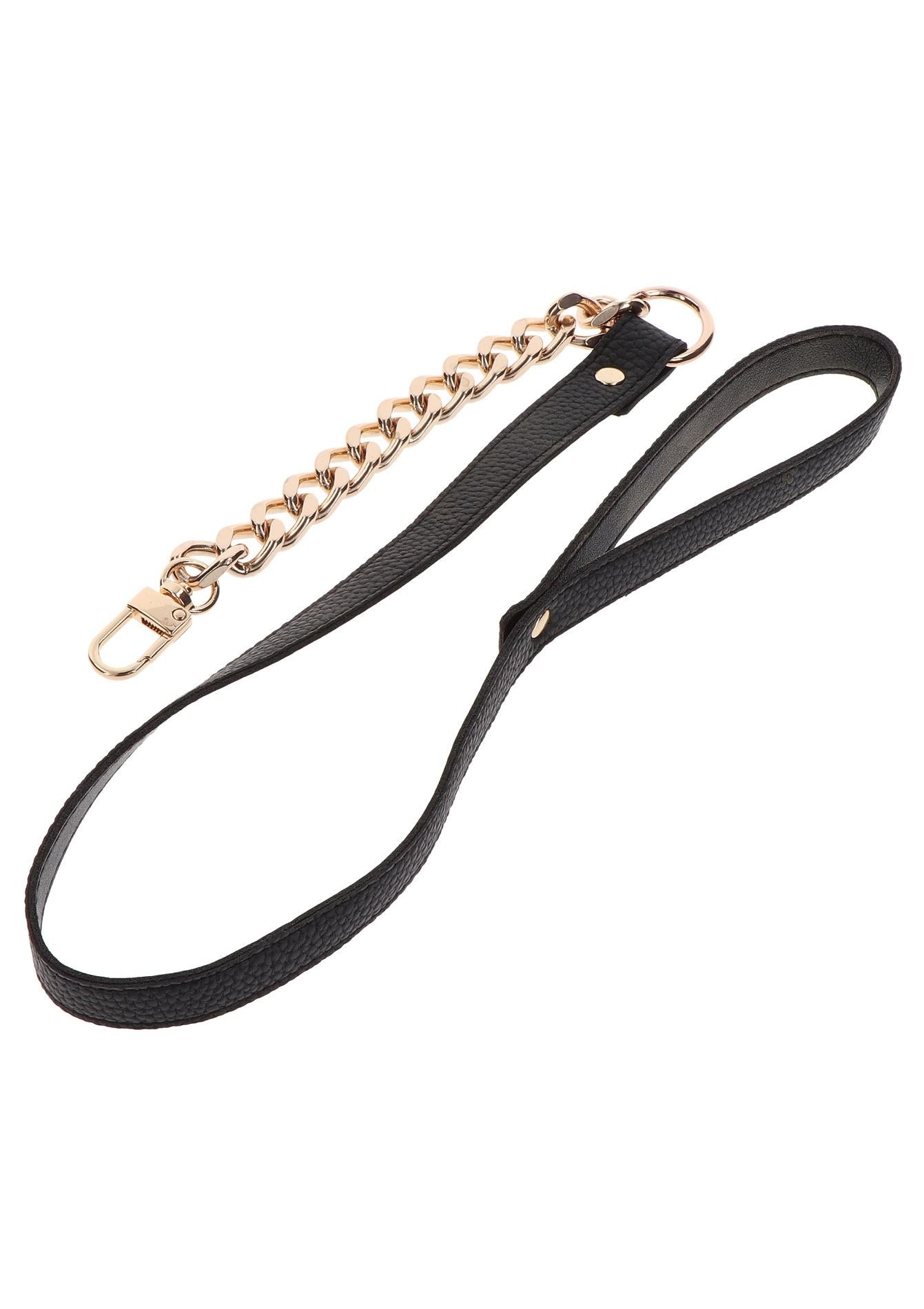 Collier de déclaration et laisse or rose