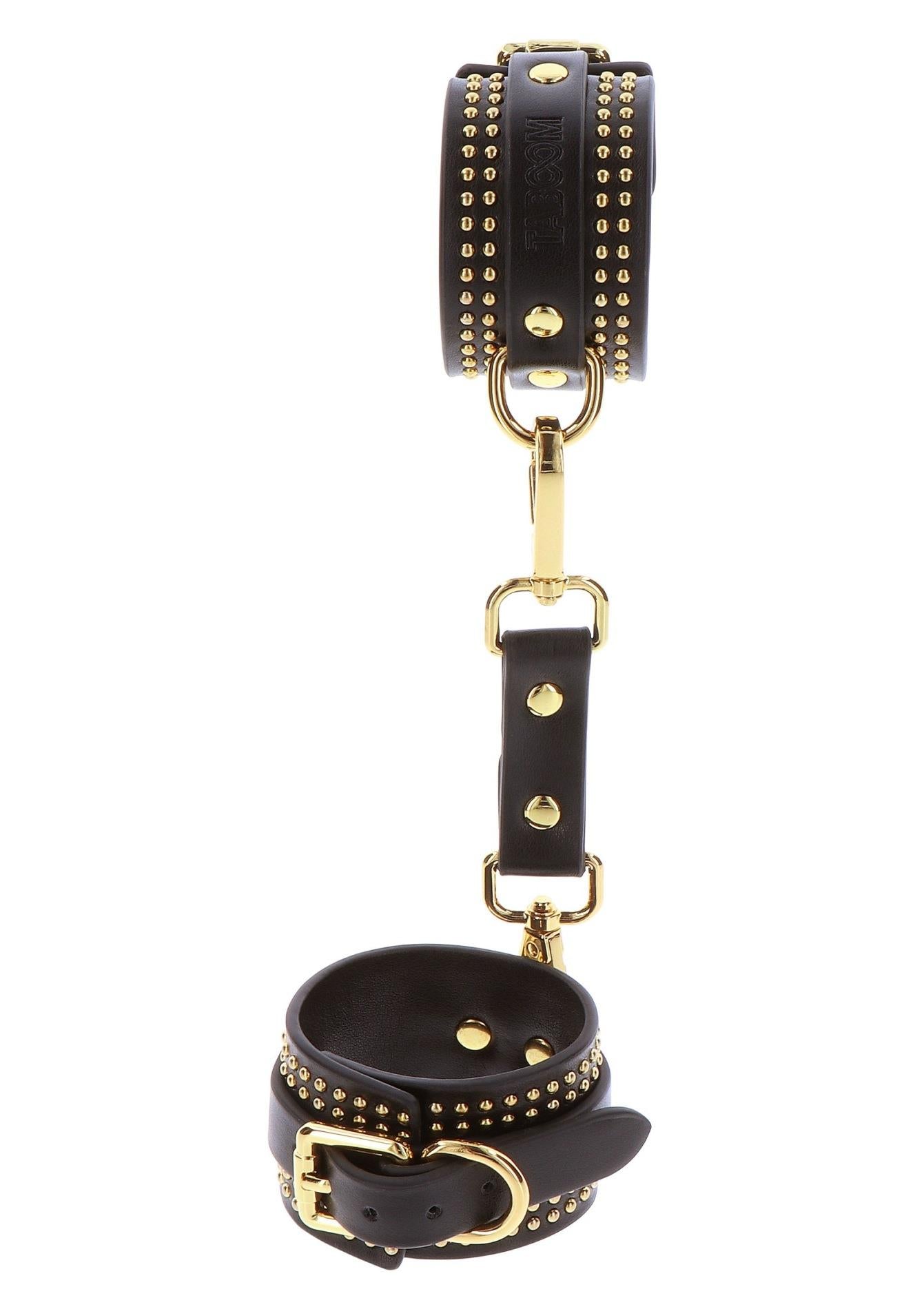Studded Wrist Cuffs Set Black
