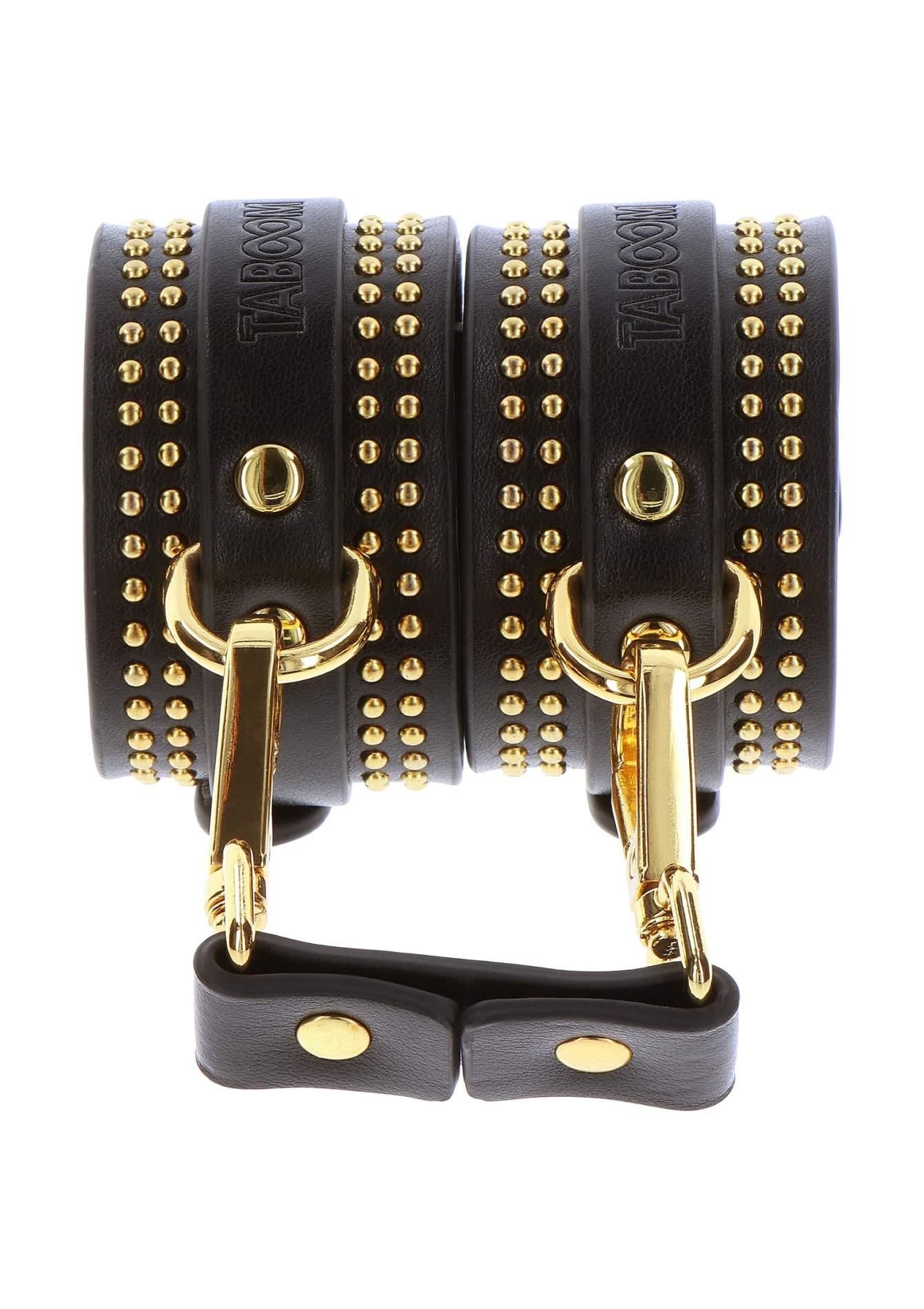 Studded Wrist Cuffs Set Black