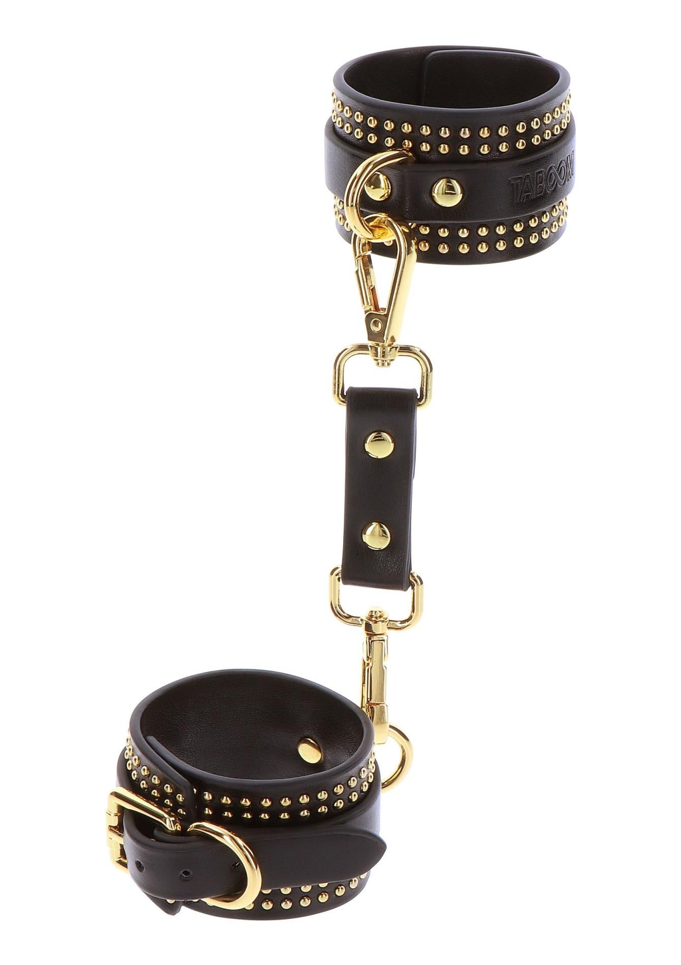 Studded Wrist Cuffs Set Black