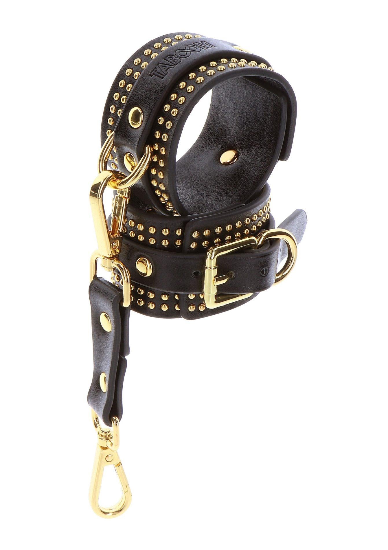 Studded Wrist Cuffs Set Black